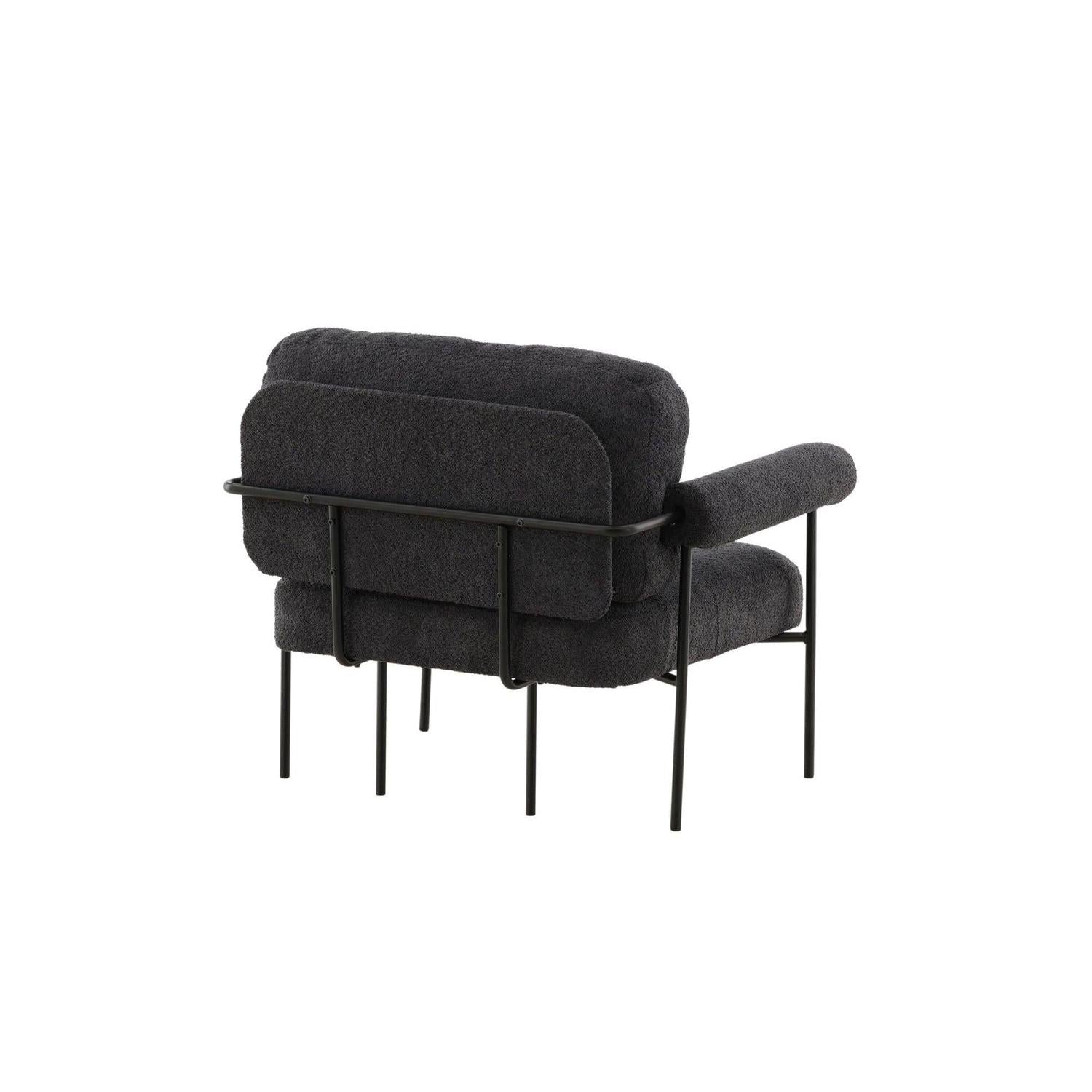 Sessel Tillberga x Josefin Lustig aus Teddy-Bouclé - Dunkelgrau-Sessel-Vind-le canapé