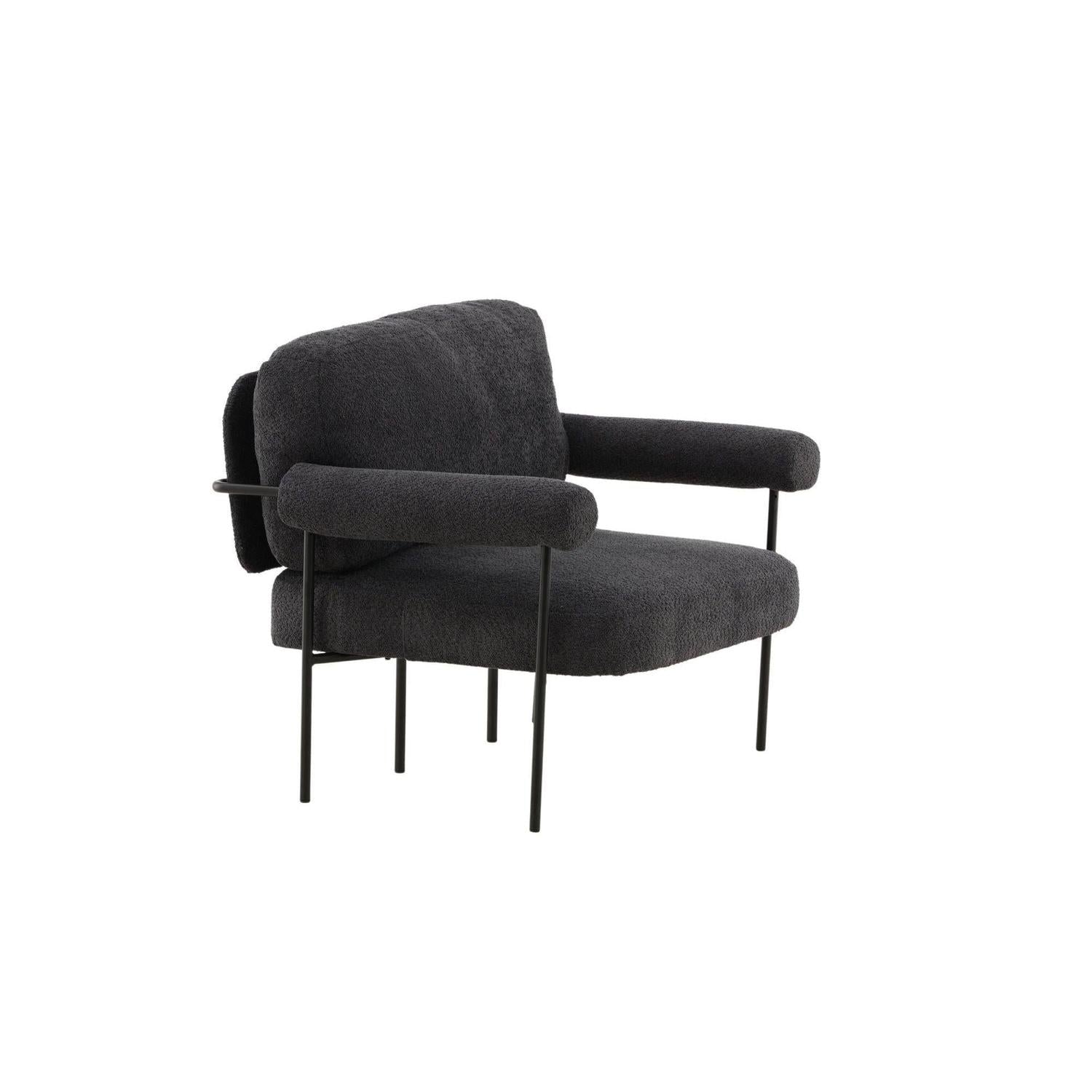 Sessel Tillberga x Josefin Lustig aus Teddy-Bouclé - Dunkelgrau-Sessel-Vind-le canapé