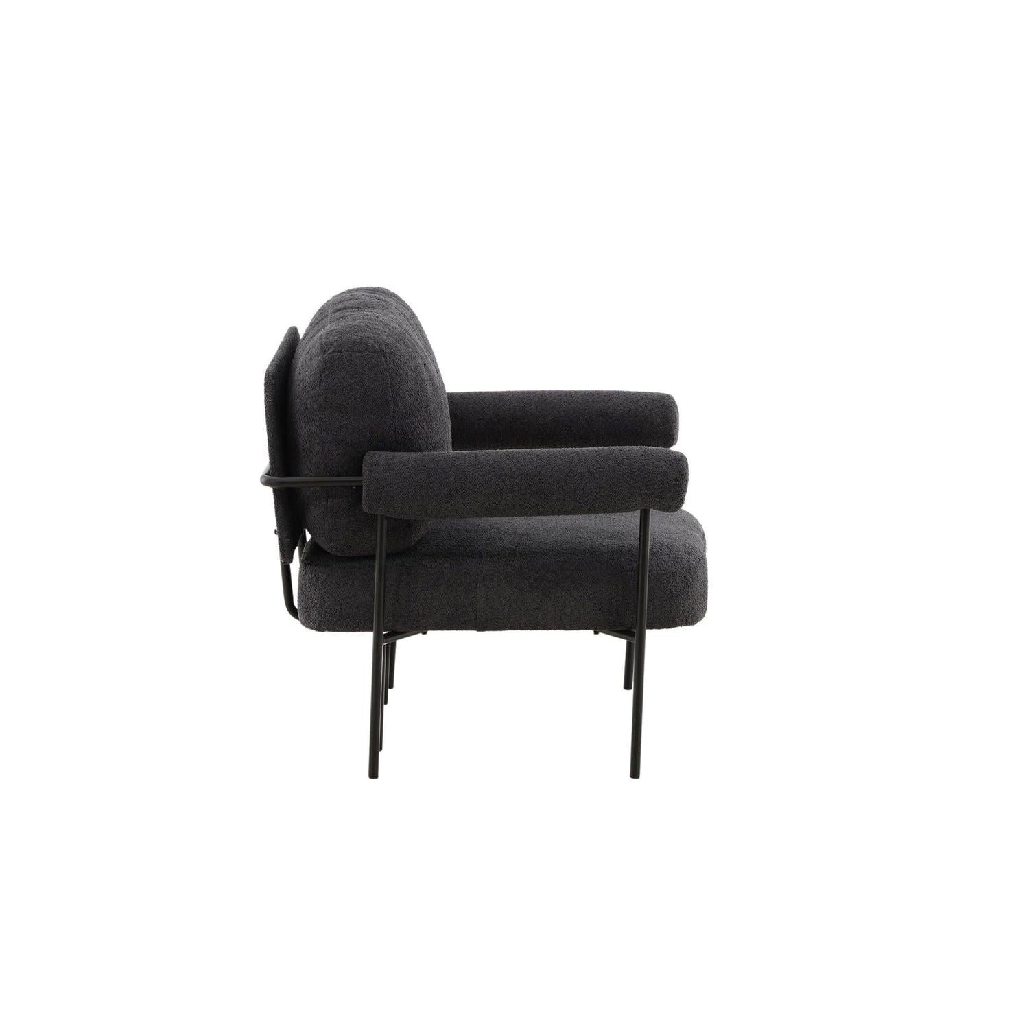 Sessel Tillberga x Josefin Lustig aus Teddy-Bouclé - Dunkelgrau-Sessel-Vind-le canapé