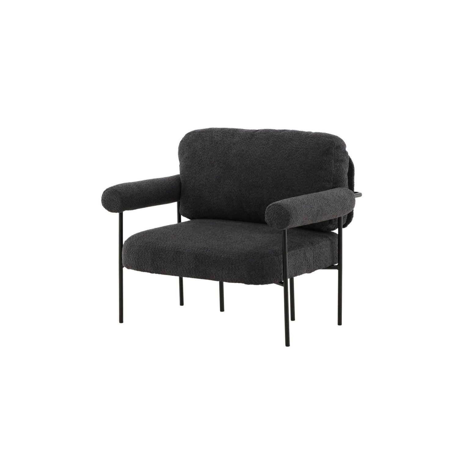 Sessel Tillberga x Josefin Lustig aus Teddy-Bouclé - Dunkelgrau-Sessel-Vind-le canapé