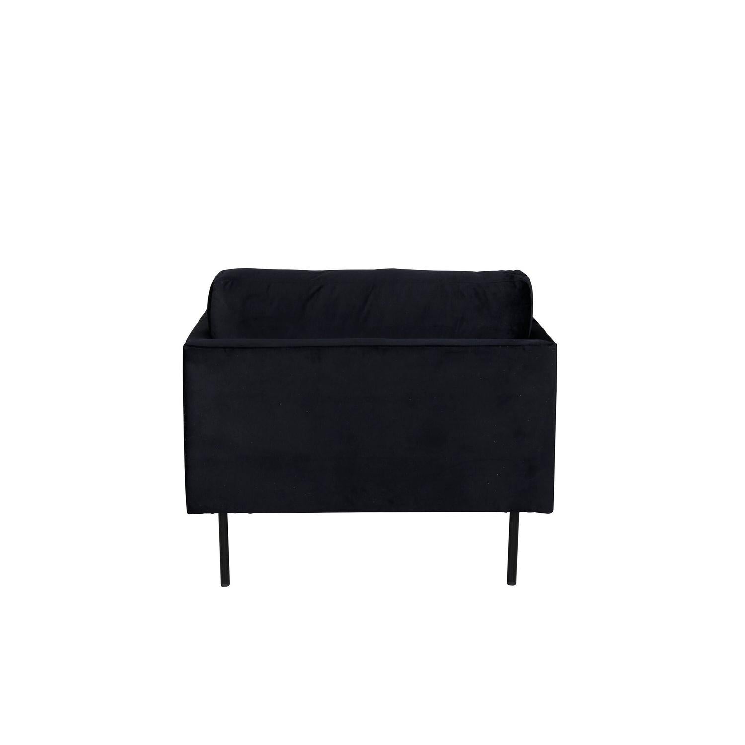Sessel Zoom aus Samt - Schwarz-Sessel-Venture Home-le canapé