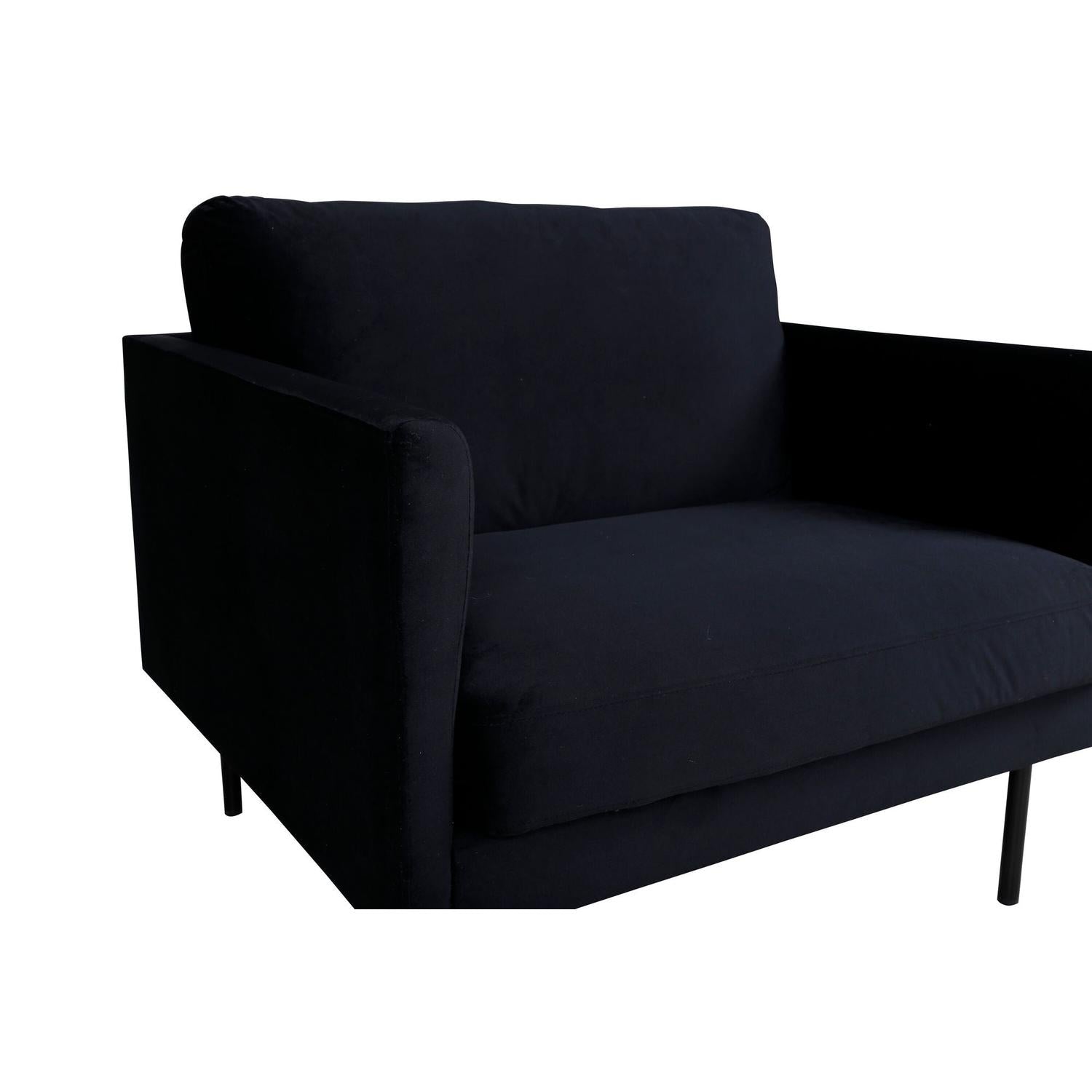 Sessel Zoom aus Samt - Schwarz-Sessel-Venture Home-le canapé