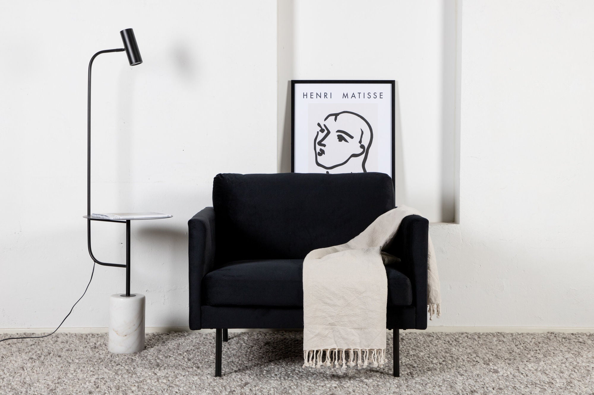 Sessel Zoom aus Samt - Schwarz-Sessel-Venture Home-le canapé