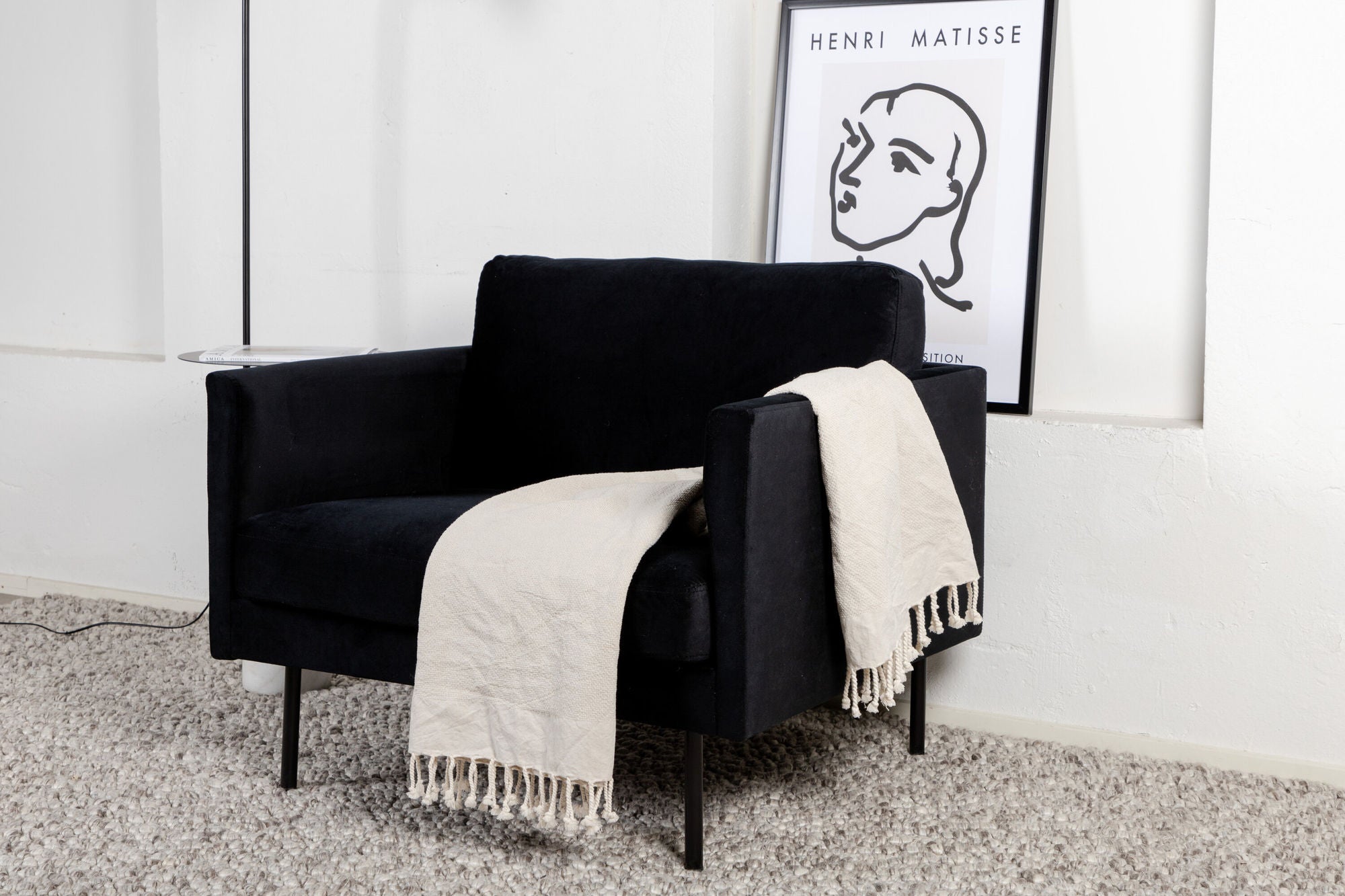 Sessel Zoom aus Samt - Schwarz-Sessel-Venture Home-le canapé