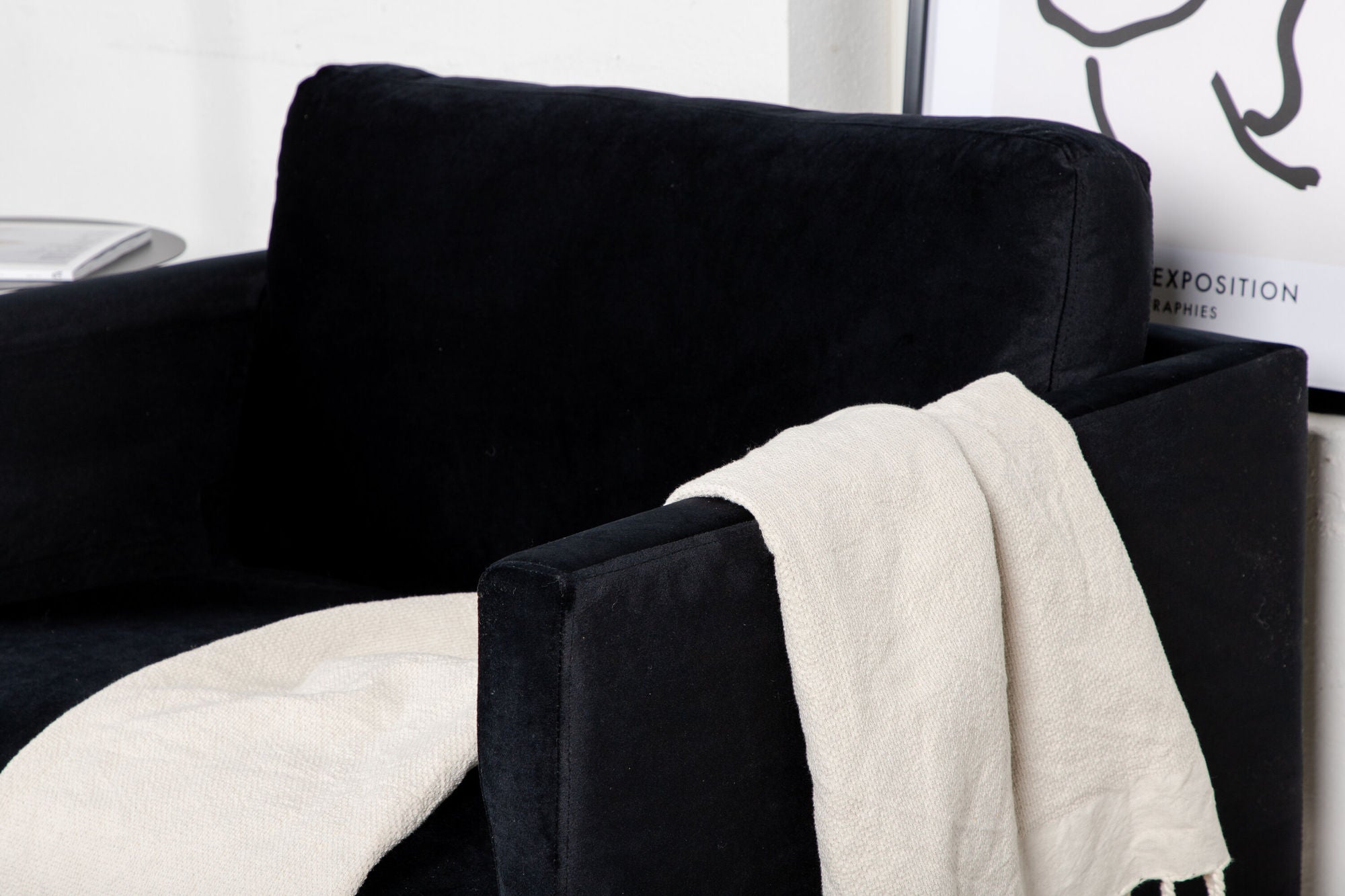 Sessel Zoom aus Samt - Schwarz-Sessel-Venture Home-le canapé