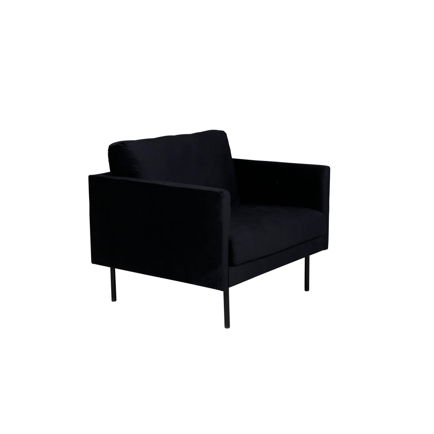 Sessel Zoom aus Samt - Schwarz-Sessel-Venture Home-le canapé