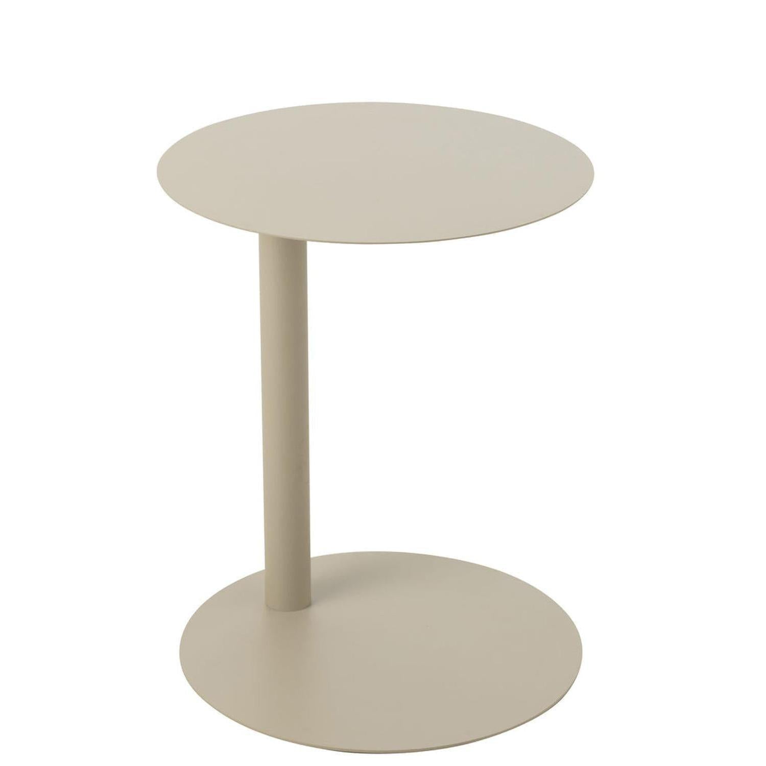 Beistelltisch rund aus Metall - Beige-Beistelltisch-le canapé