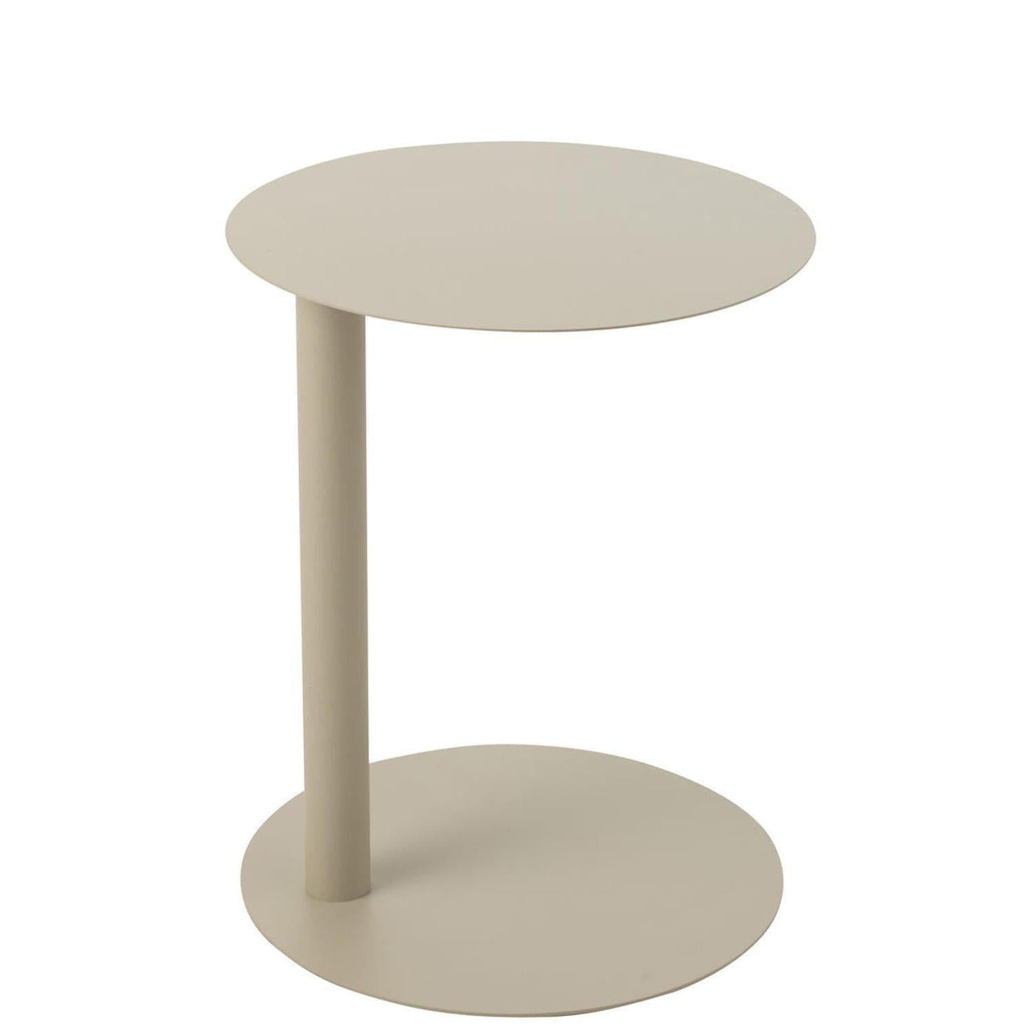 Beistelltisch rund aus Metall - Beige-Beistelltisch-le canapé