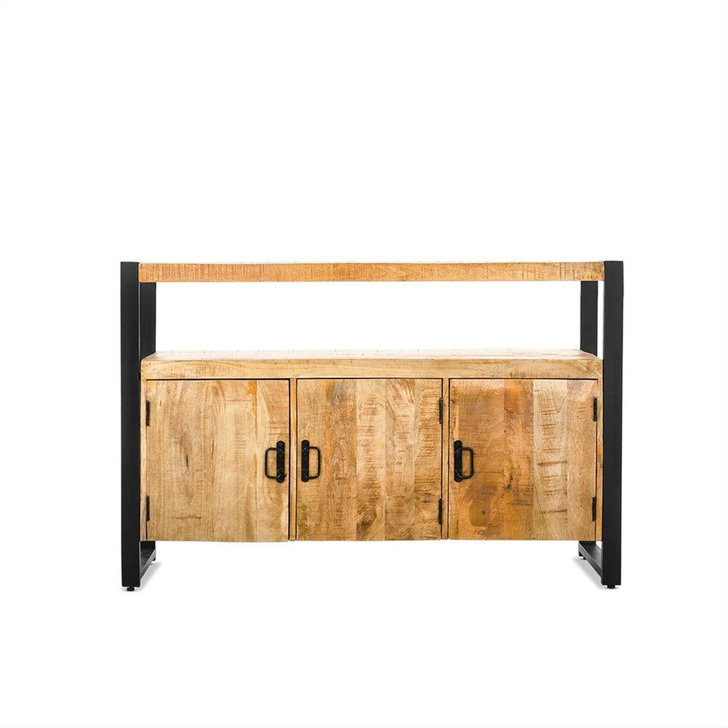 Sideboard Britt aus Mangoholz mit 3 Türen 135cm - Hellbraun-Sideboards-Benoa-le canapé