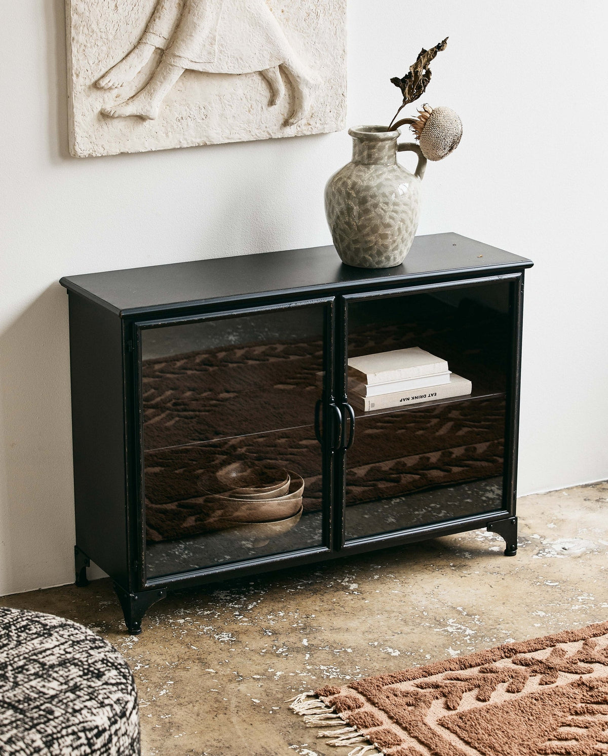 Sideboard Downtown 104cm aus Metall - Schwarz-Sideboards-Nordal A/S-le canapé