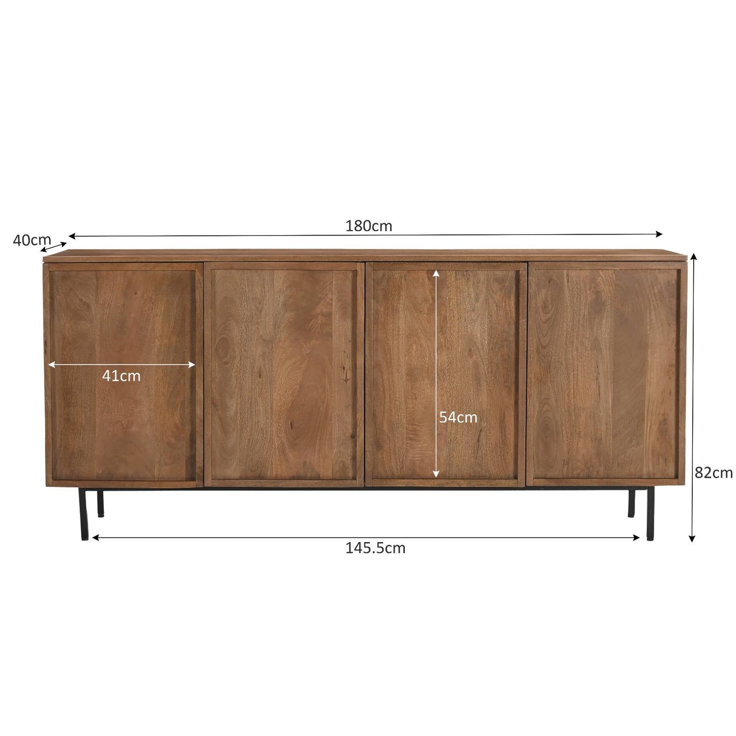 Sideboard Elan aus Mangoholz 180cm - Hellbraun-Sideboards-Livingfurn-le canapé