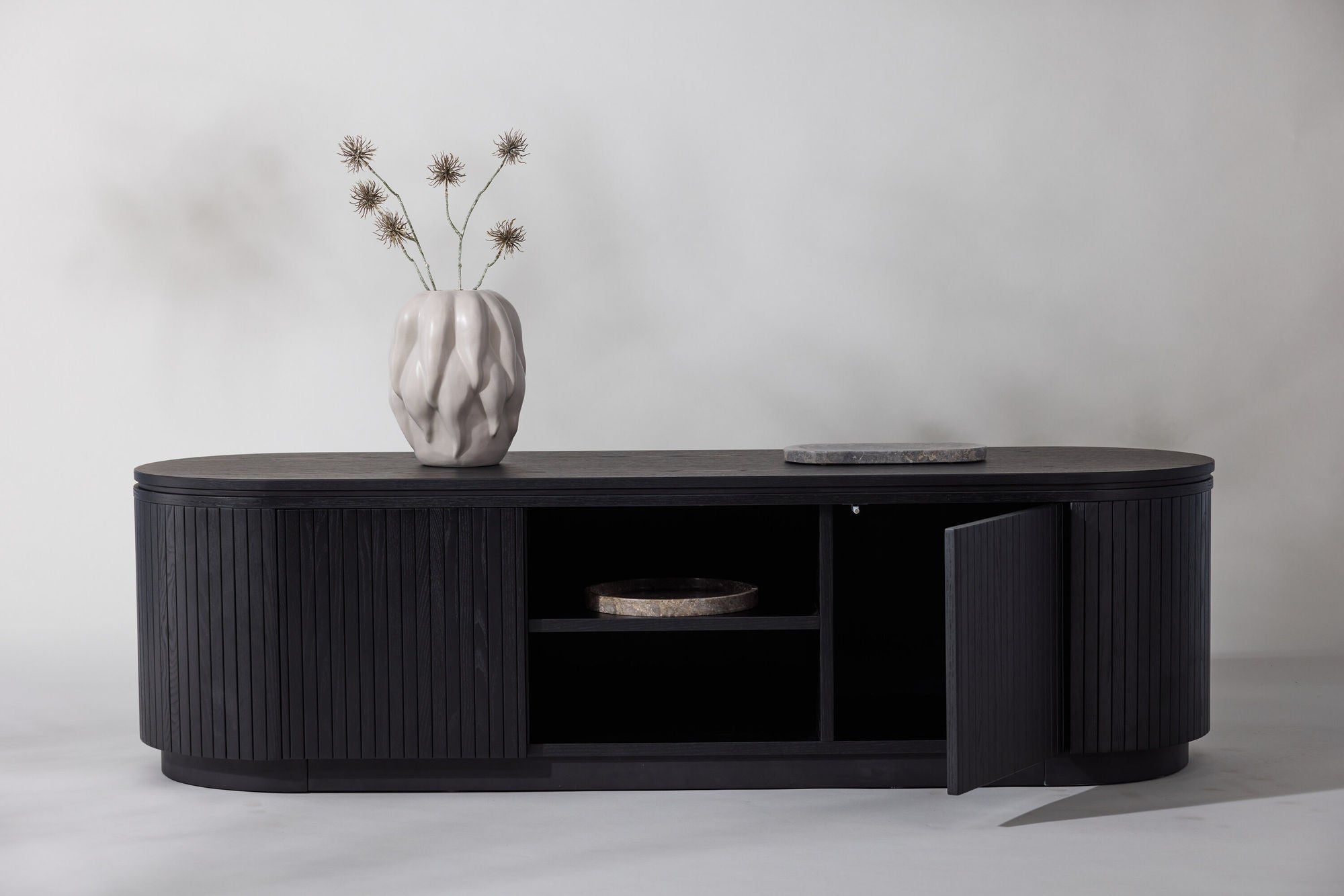 Sideboard Fjällbacka 160x45cm - Schwarz-Sideboards-Vind-le canapé