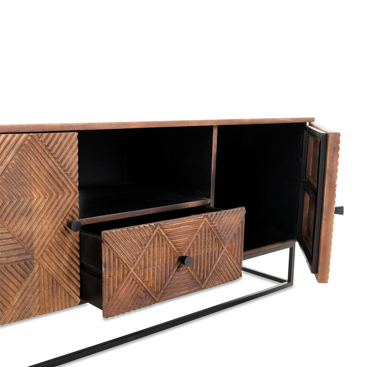 Sideboard Jasmin aus Mangoholz 125cm - Dunkelbraun-Sideboards-Benoa-le canapé