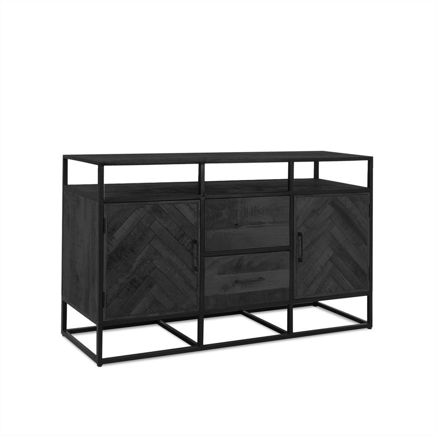 Sideboard Jax aus Metall und Mangoholz 150cm - Schwarz-Sideboards-Benoa-le canapé