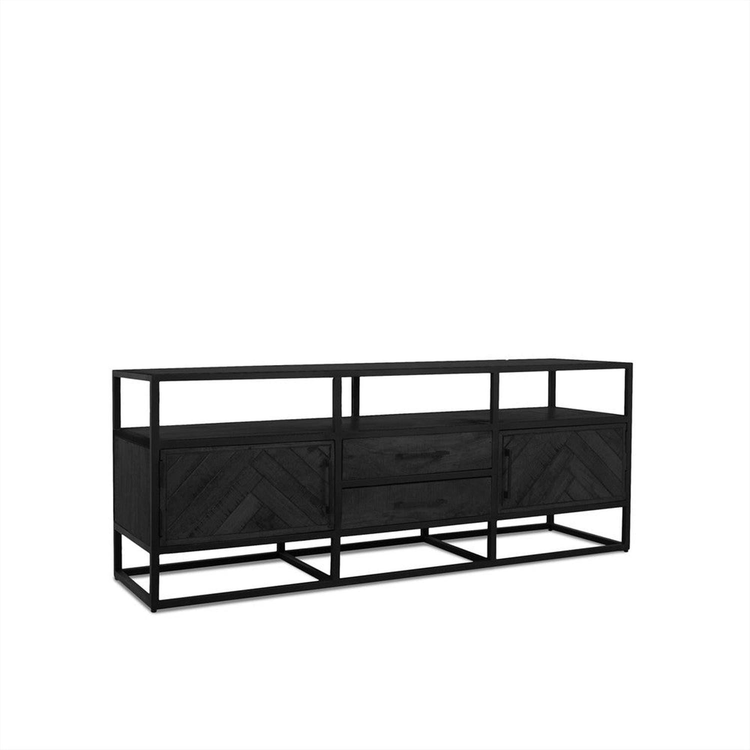 Sideboard Jax aus Metall und Mangoholz 150cm - Schwarz-Sideboards-Benoa-le canapé