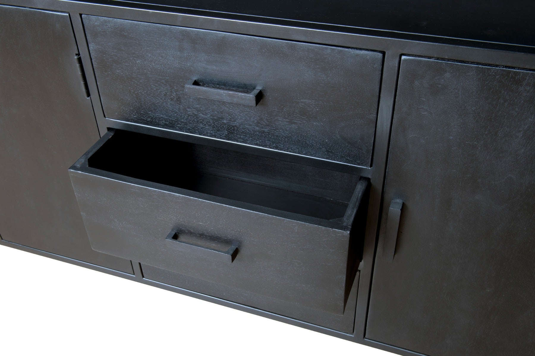 Sideboard Kala aus Mangoholz 180*40cm - Schwarz-Sideboards-Livingfurn-le canapé