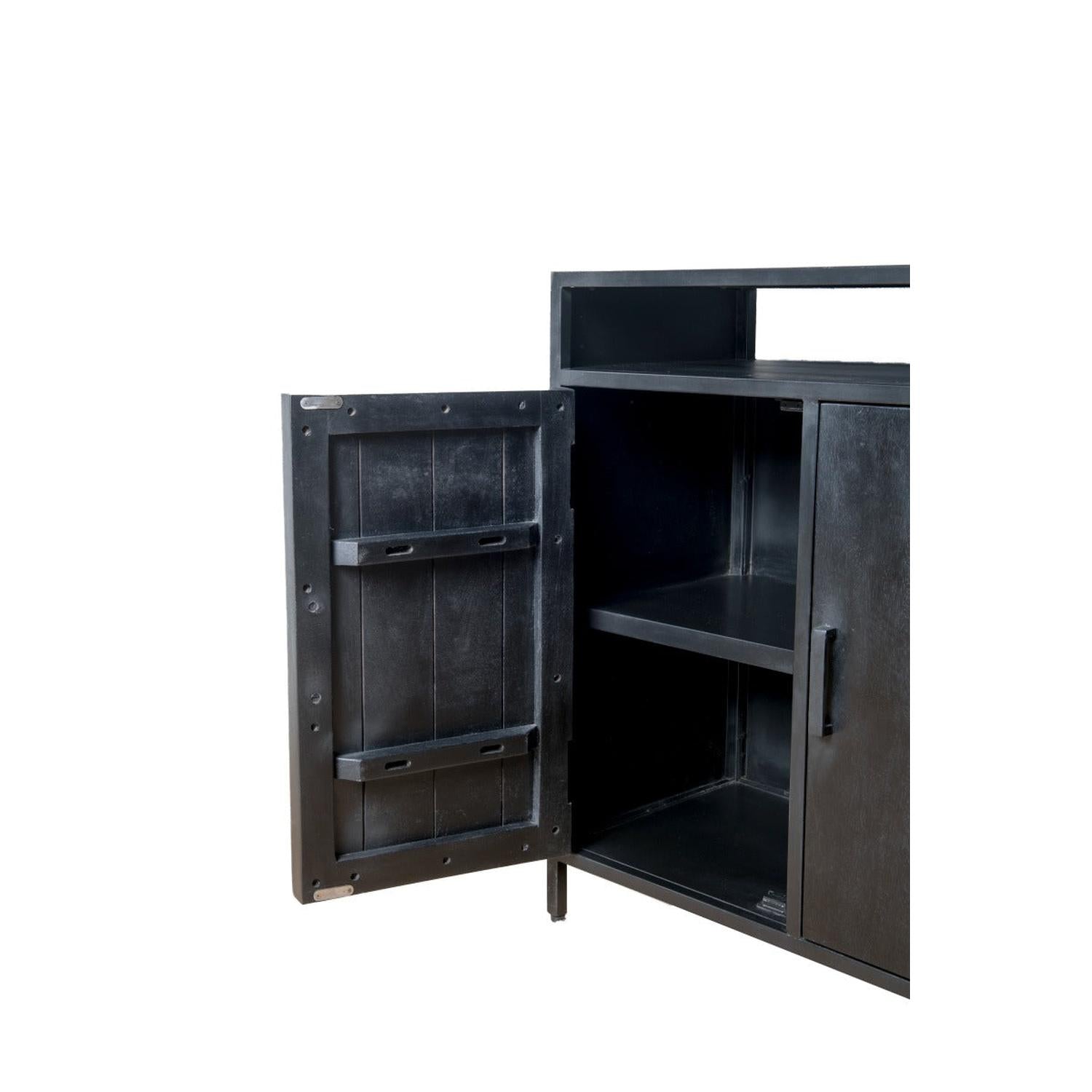 Sideboard Kala aus Mangoholz 180*40cm - Schwarz-Sideboards-Livingfurn-le canapé