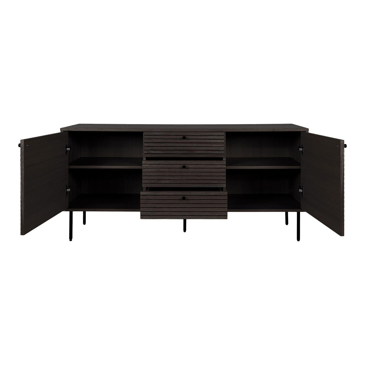 Sideboard Kyoto 150cm mit Schubladen mittig - Smoked (Dunkelbraun)-Sideboards-House Nordic-le canapé