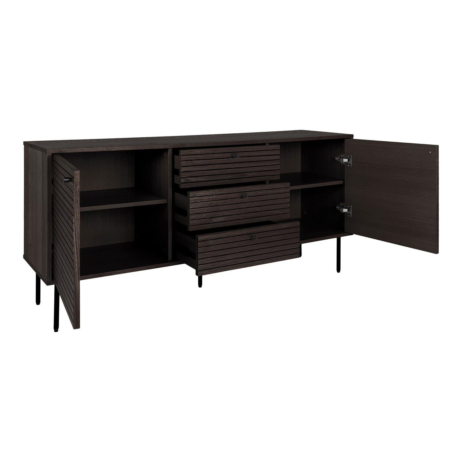 Sideboard Kyoto 150cm mit Schubladen mittig - Smoked (Dunkelbraun)-Sideboards-House Nordic-le canapé