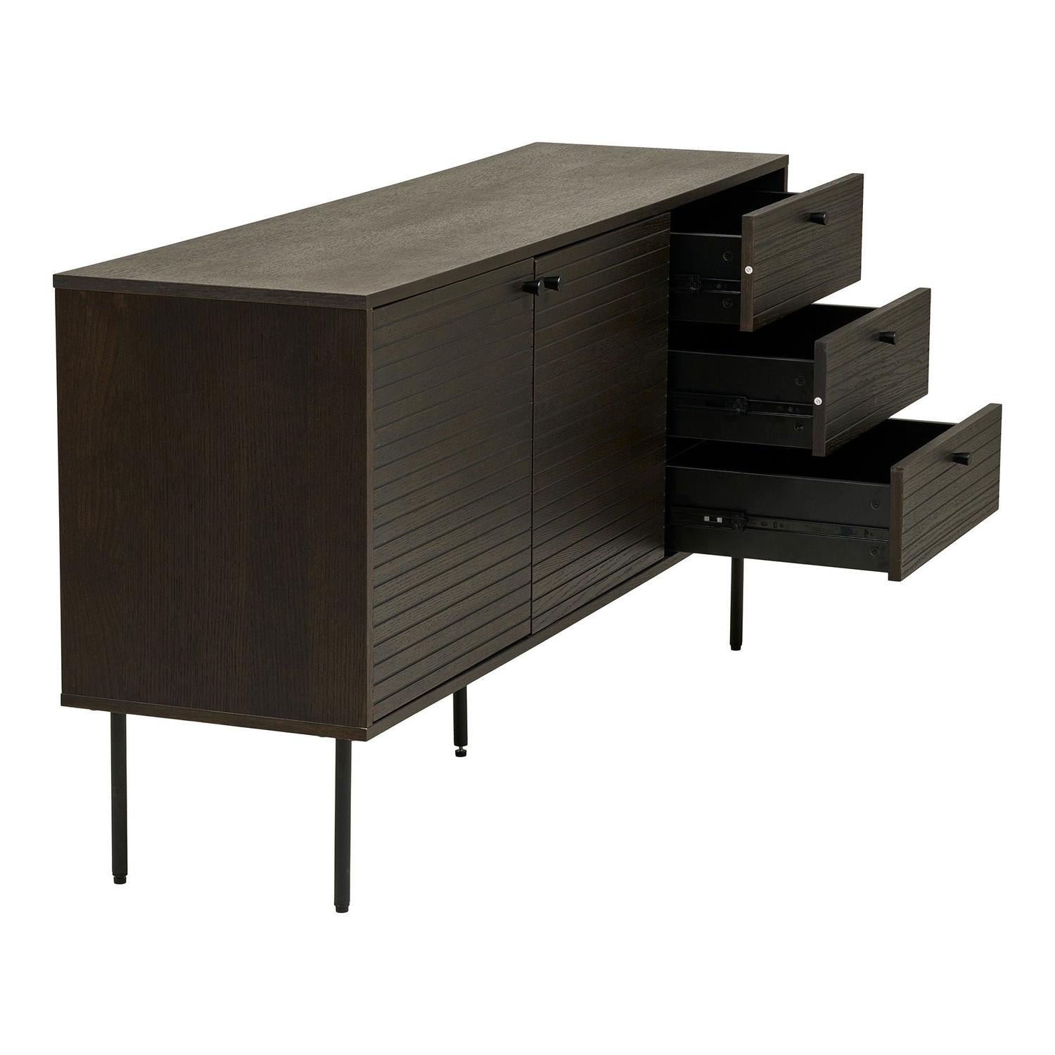 Sideboard Kyoto 150cm mit Schubladen rechts - Smoked (Dunkelbraun)-Sideboards-House Nordic-le canapé