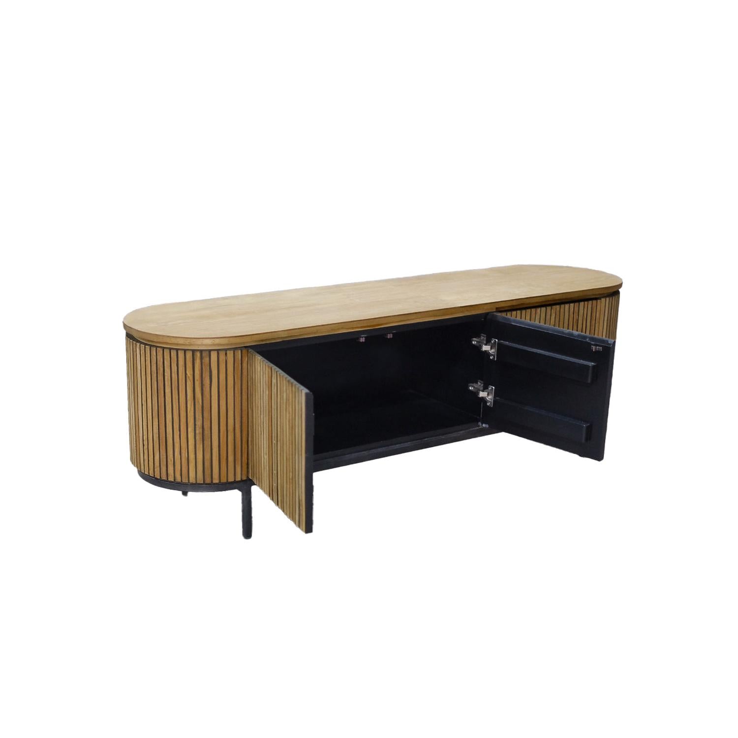 Sideboard Lausanne aus Teakholz 170cm - Braun-Sideboards-Livingfurn-le canapé