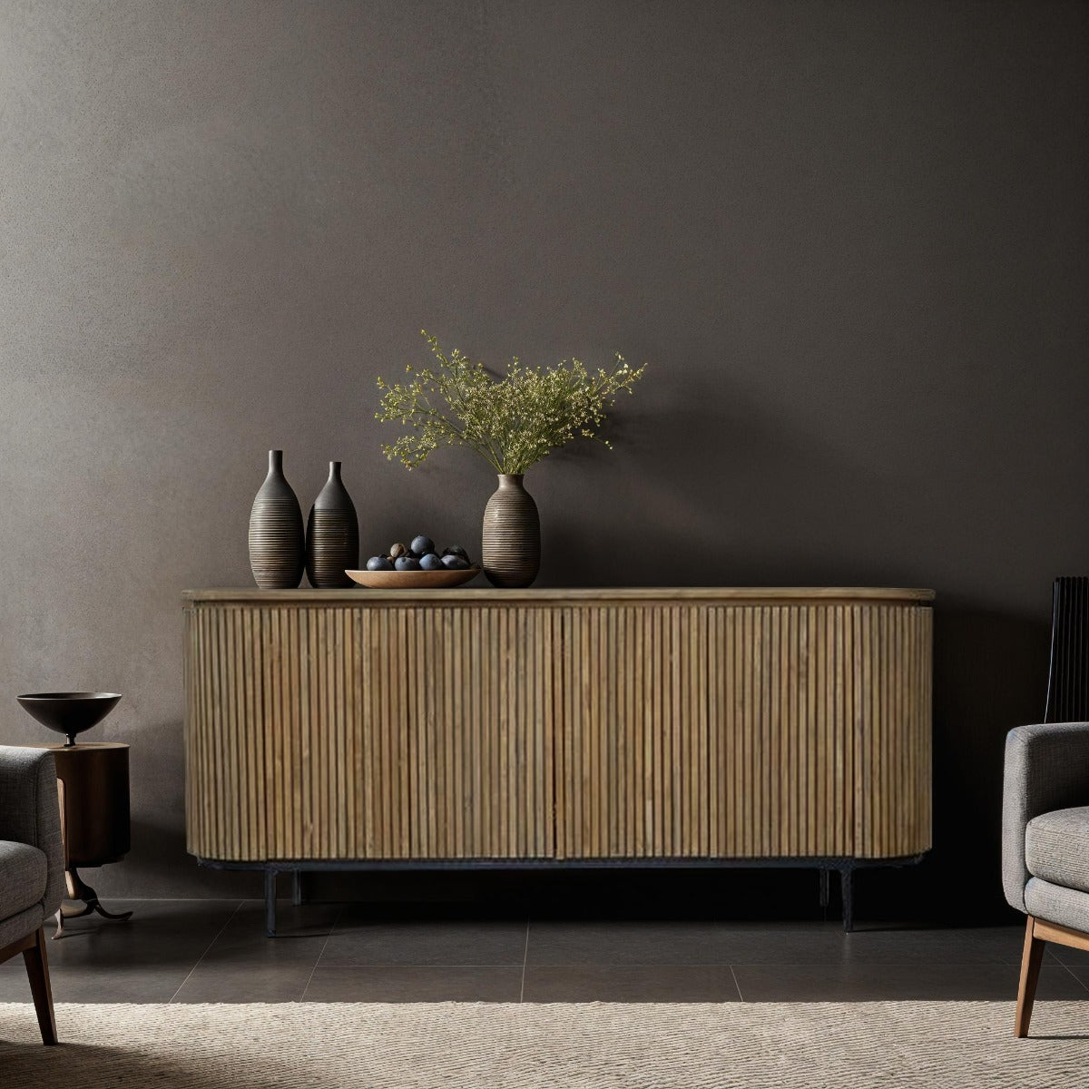Sideboard Lausanne aus Teakholz 180cm - Braun-Sideboards-Livingfurn-le canapé