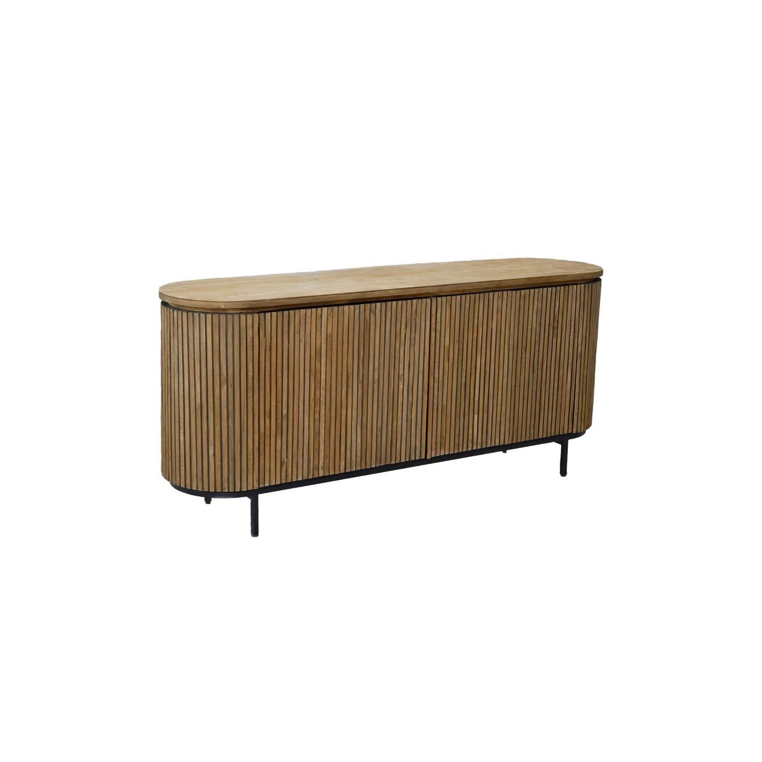 Sideboard Lausanne aus Teakholz 180cm - Braun-Sideboards-Livingfurn-le canapé