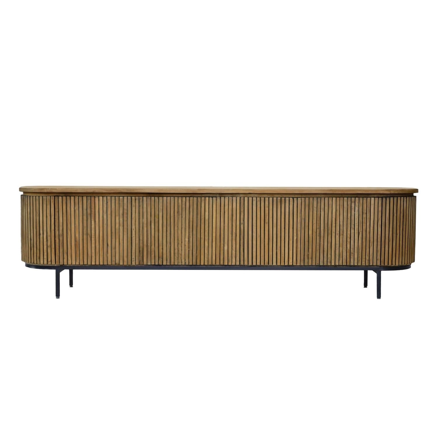 Sideboard Lausanne aus Teakholz 210cm - Braun-Sideboards-Livingfurn-le canapé