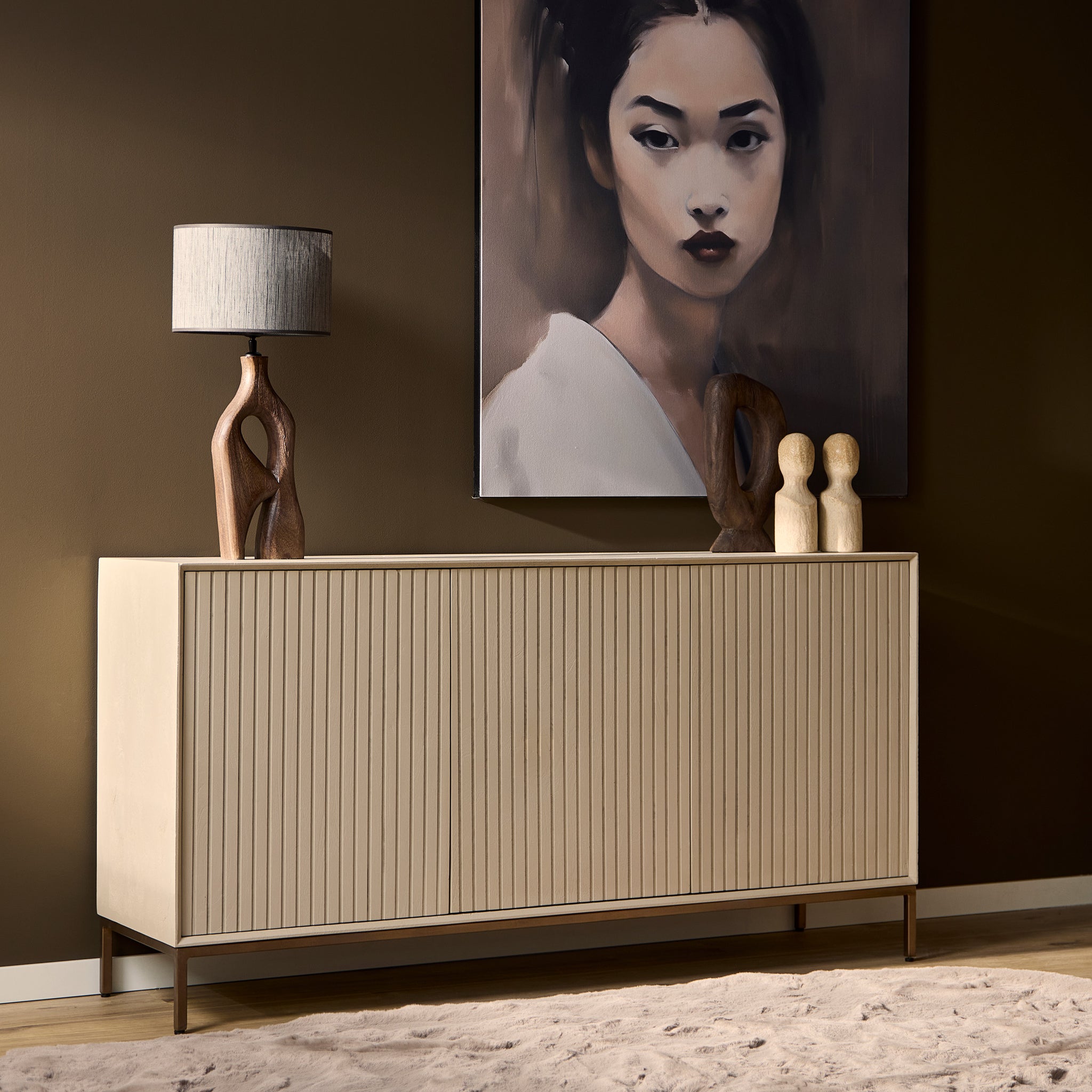 Sideboard Madison aus Mangoholz 165cm - Sandbraun-Sideboards-Starfurn-le canapé