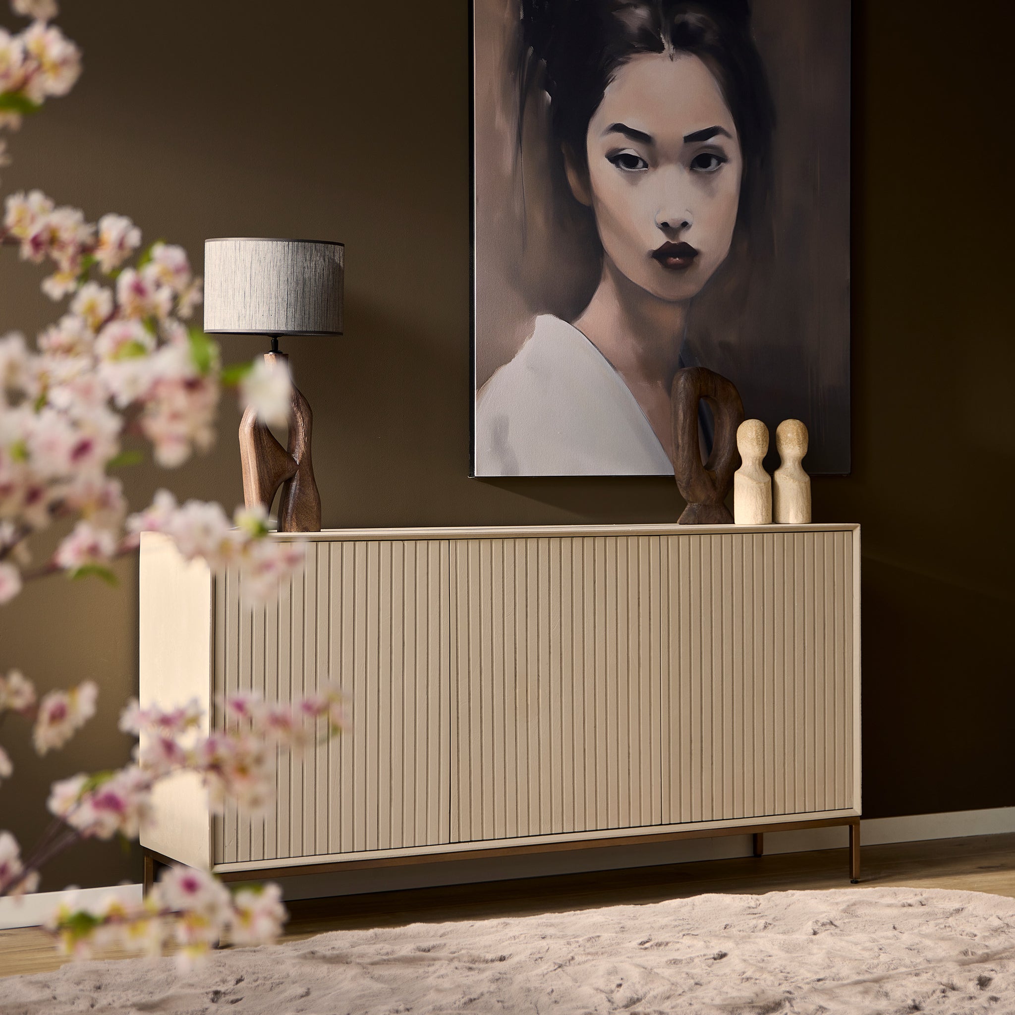 Sideboard Madison aus Mangoholz 165cm - Sandbraun-Sideboards-Starfurn-le canapé