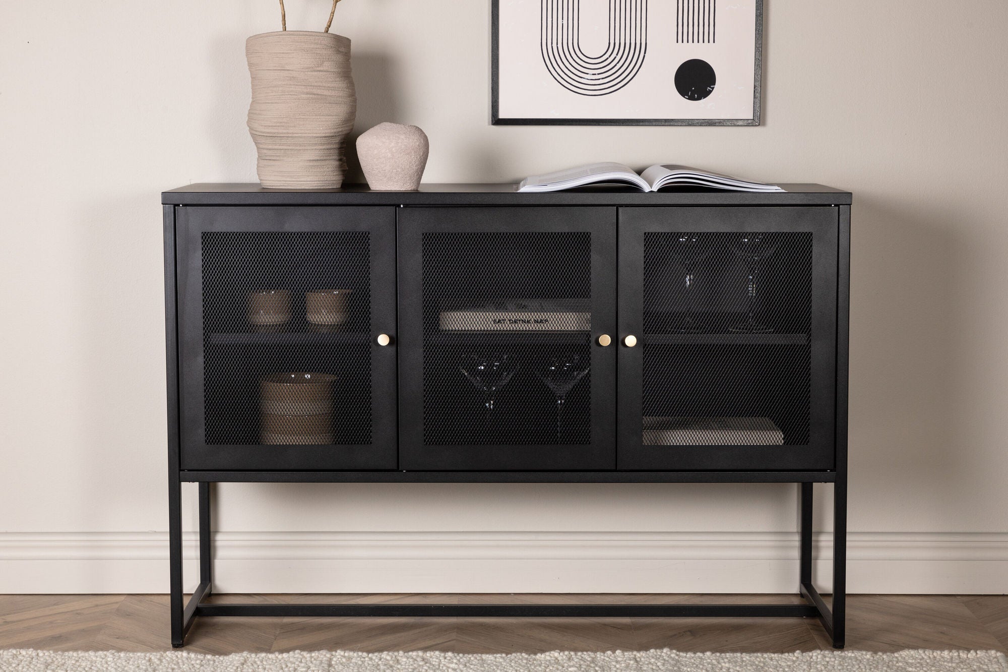 Sideboard Malla aus Metall 120cm - Schwarz-Sideboards-Venture Home-le canapé