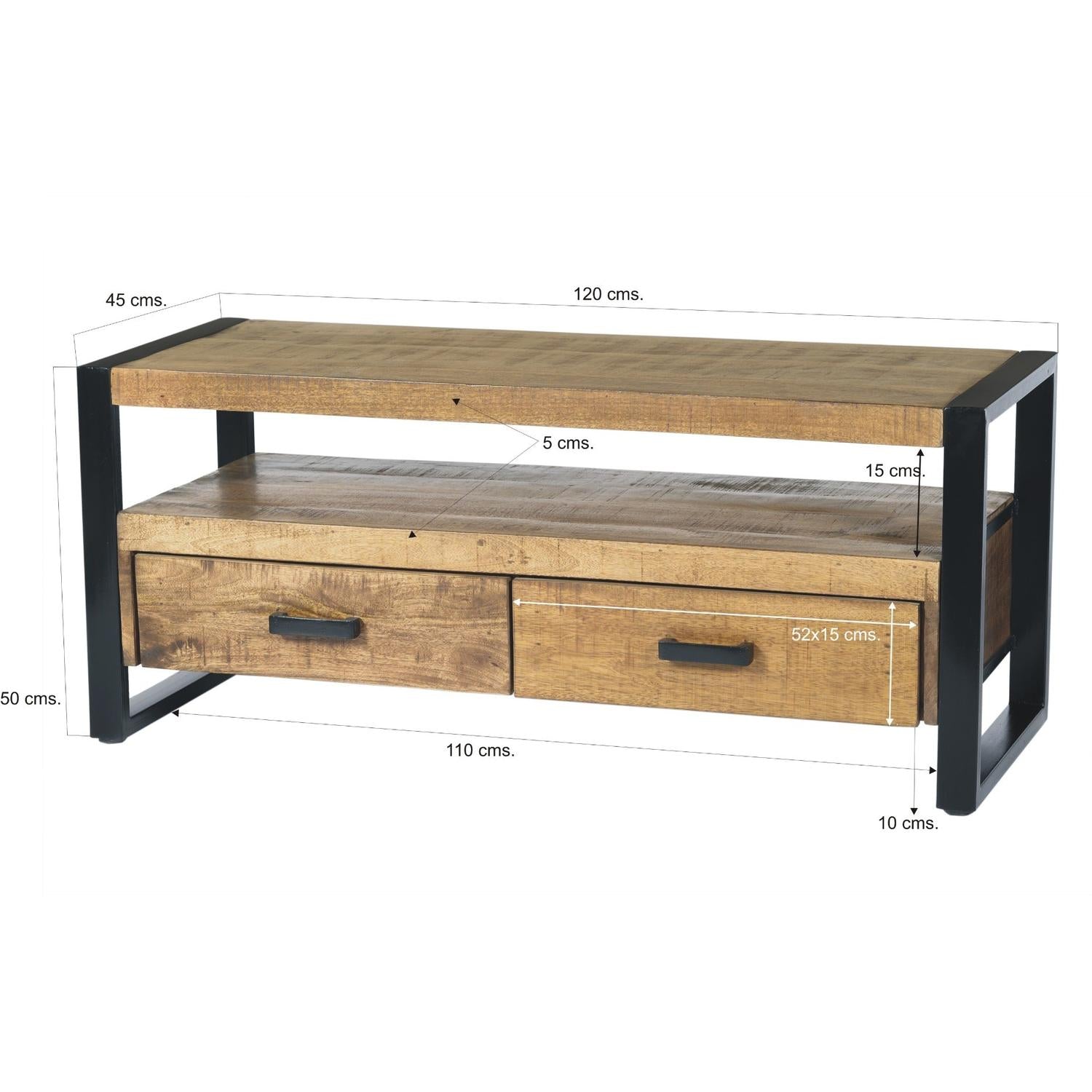 Sideboard Nairobi aus Mangoholz 120cm - Braun-Sideboards-Livingfurn-le canapé