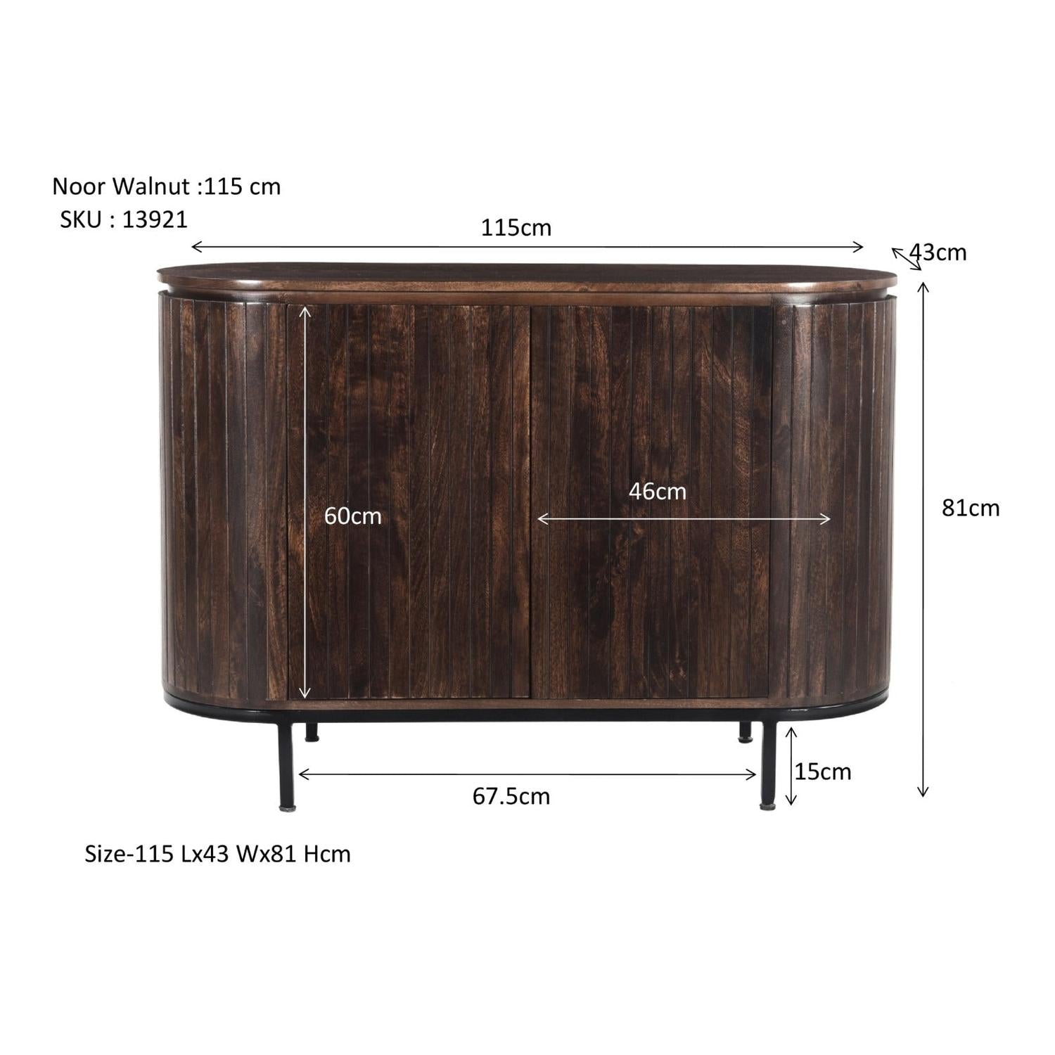 Sideboard Noor aus Mangoholz 115cm - Dunkelbraun-Sideboards-Livingfurn-le canapé
