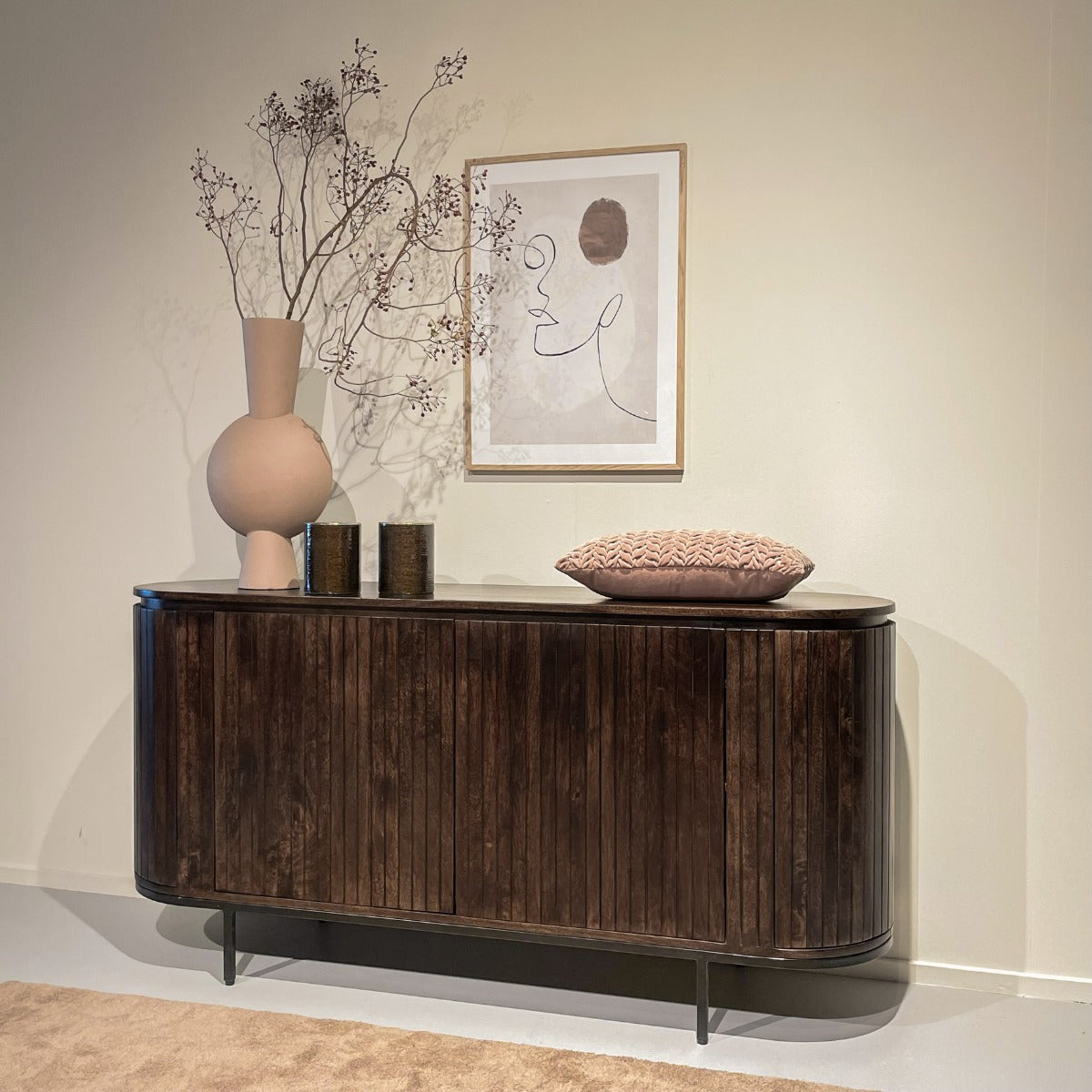 Sideboard Noor aus Mangoholz 170cm - Dunkelbraun-Sideboards-Livingfurn-le canapé