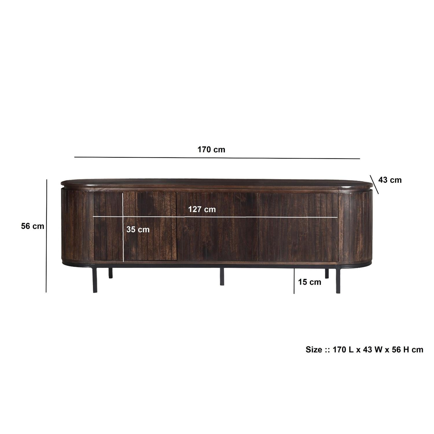 Sideboard Noor aus Mangoholz 170cm - Dunkelbraun-Sideboards-Livingfurn-le canapé