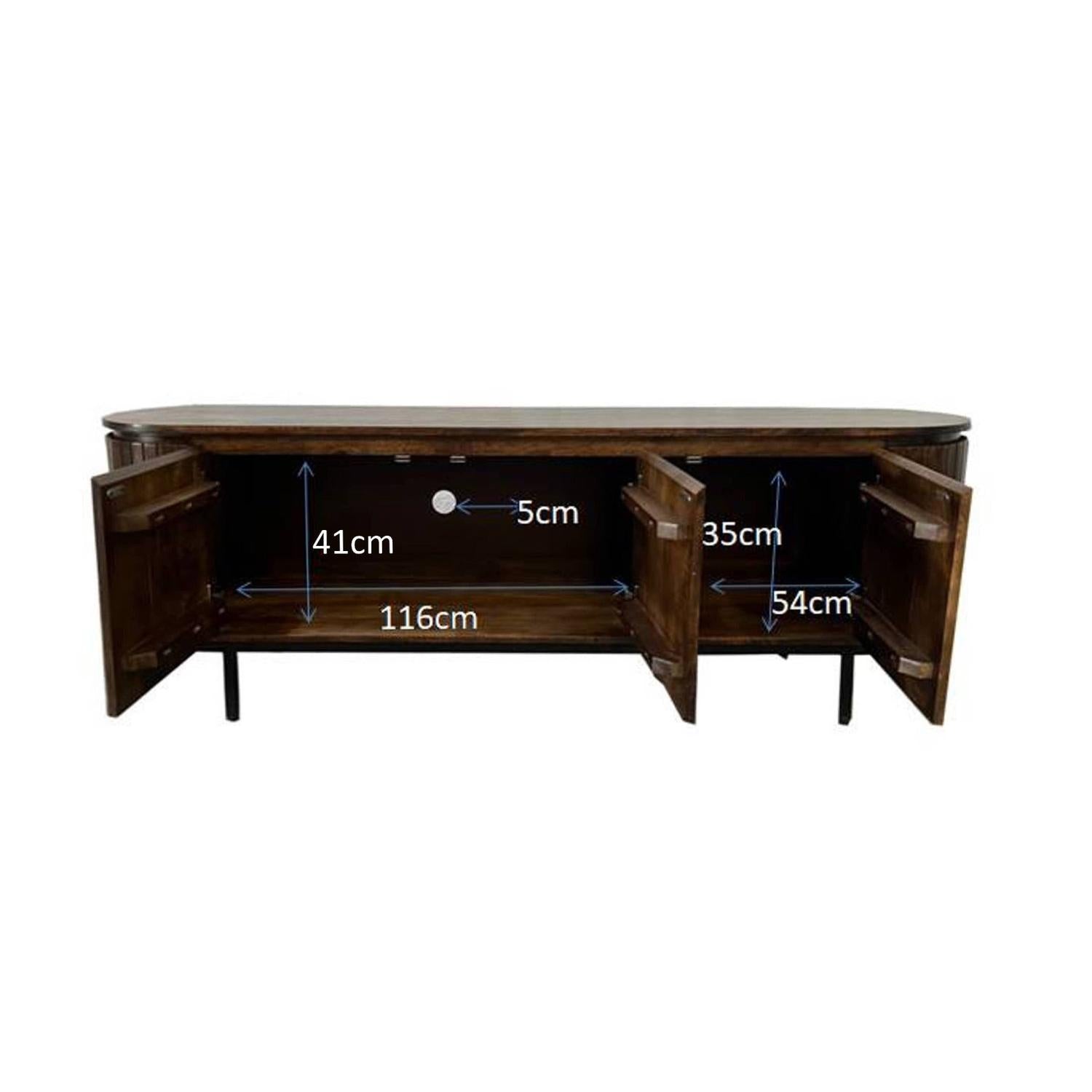 Sideboard Noor aus Mangoholz 170cm - Dunkelbraun-Sideboards-Livingfurn-le canapé