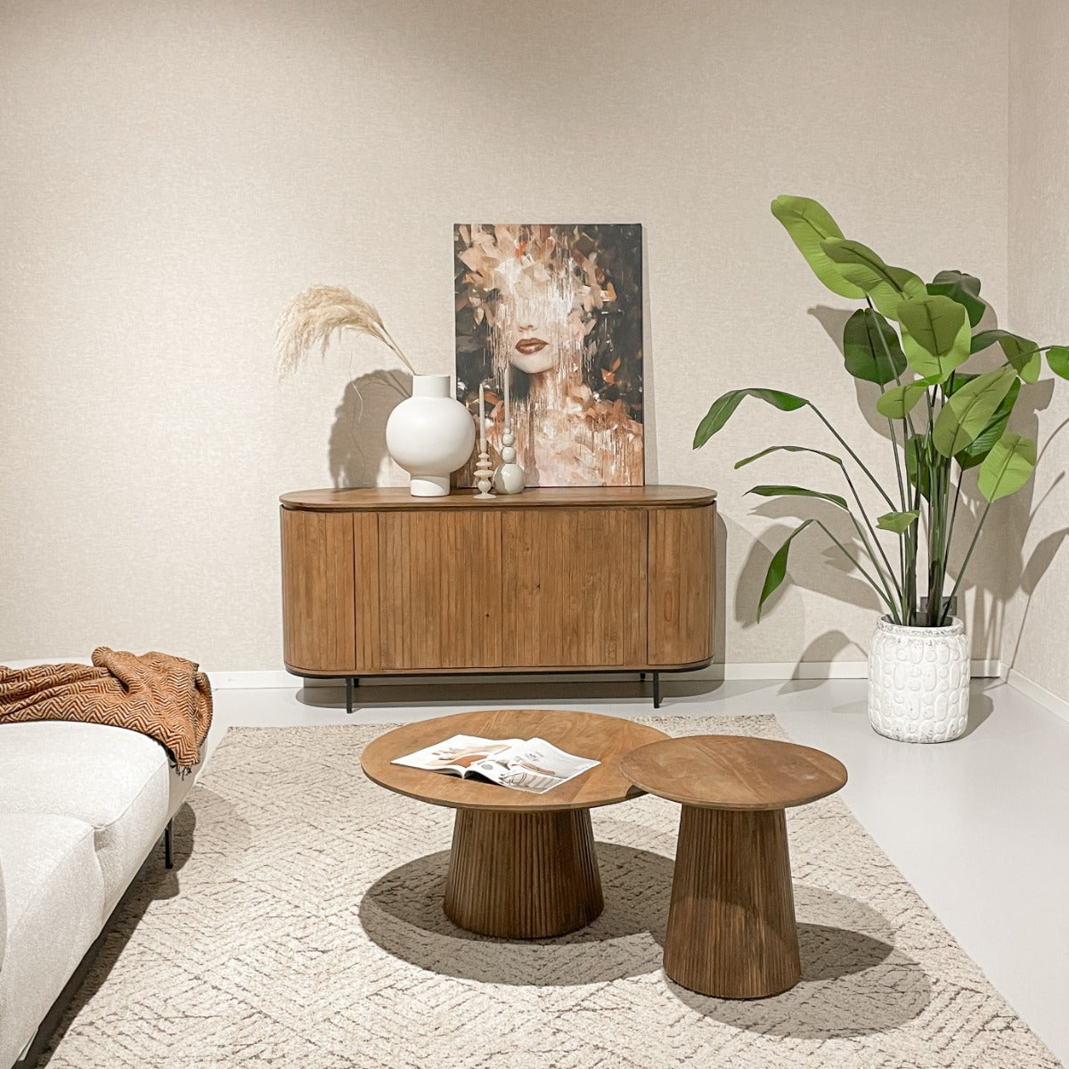 Sideboard Noor aus Mangoholz 170cm - Hellbraun-Sideboards-Livingfurn-le canapé