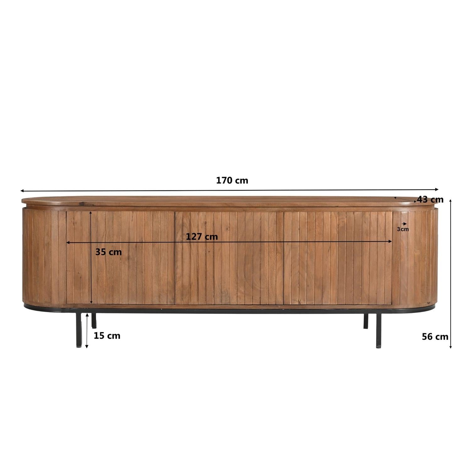 Sideboard Noor aus Mangoholz 170cm - Hellbraun-Sideboards-Livingfurn-le canapé