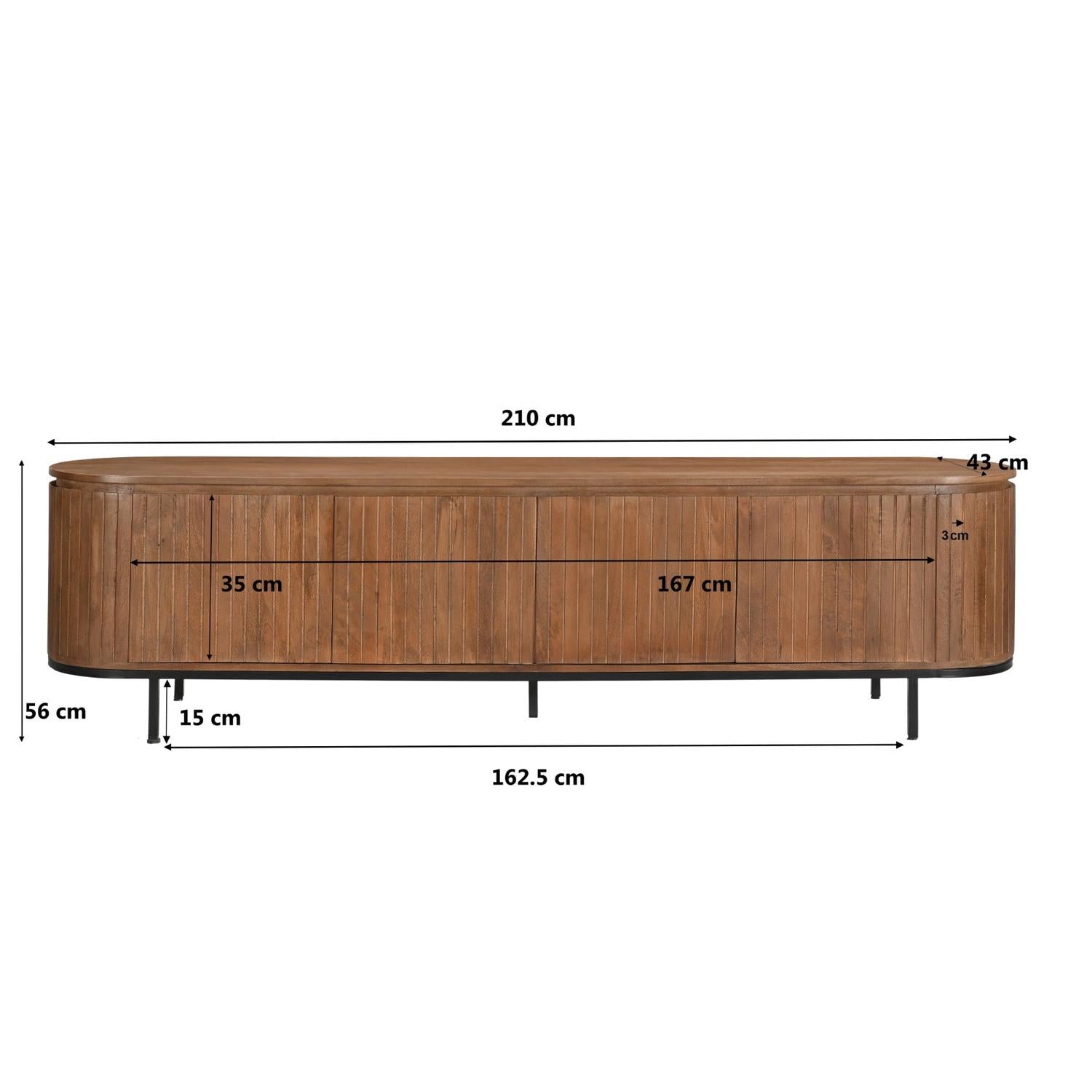 Sideboard Noor aus Mangoholz 210cm - Hellbraun-Sideboards-Livingfurn-le canapé