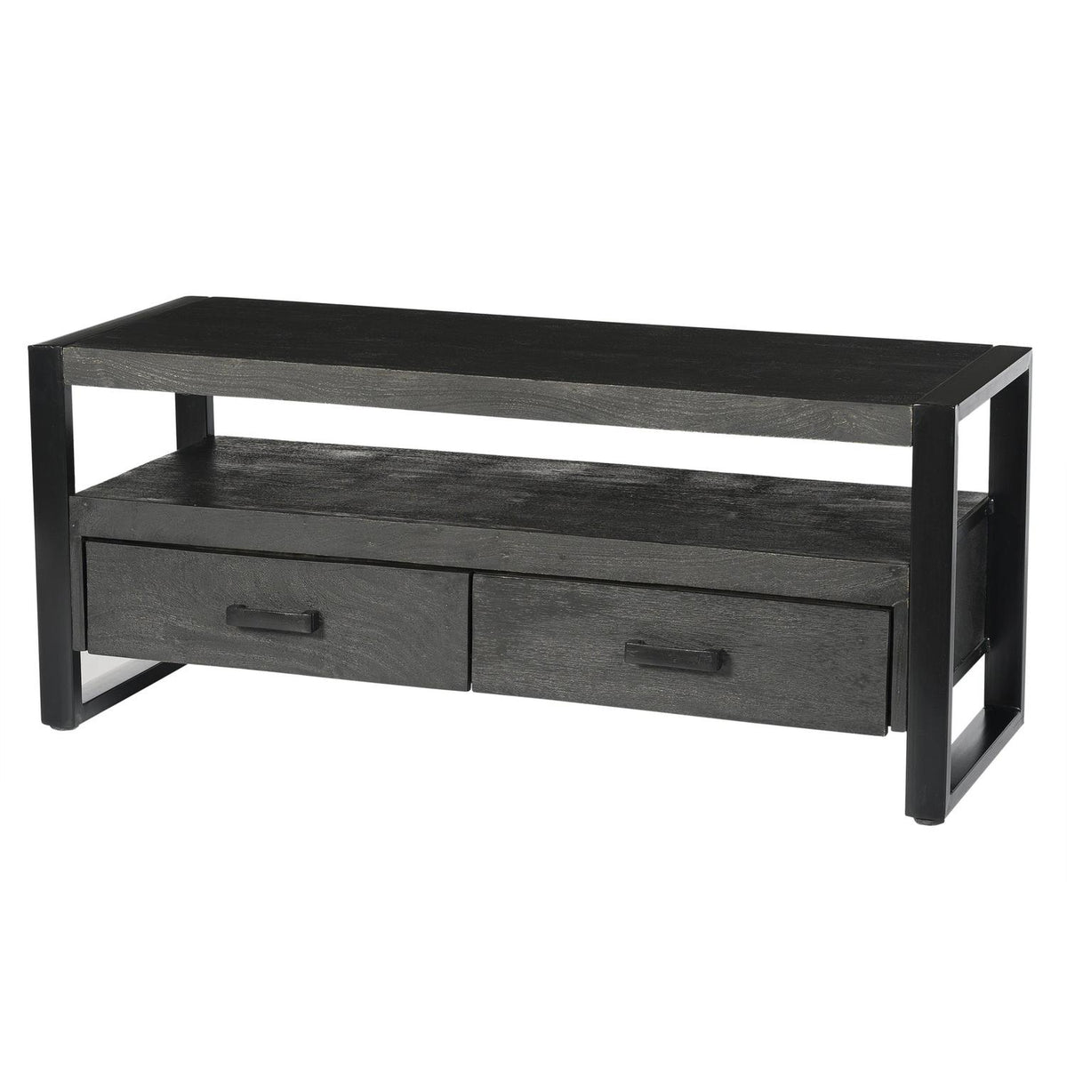 Sideboard Norris 120cm aus Massivholz - Schwarz-Sideboards-Livingfurn-le canapé