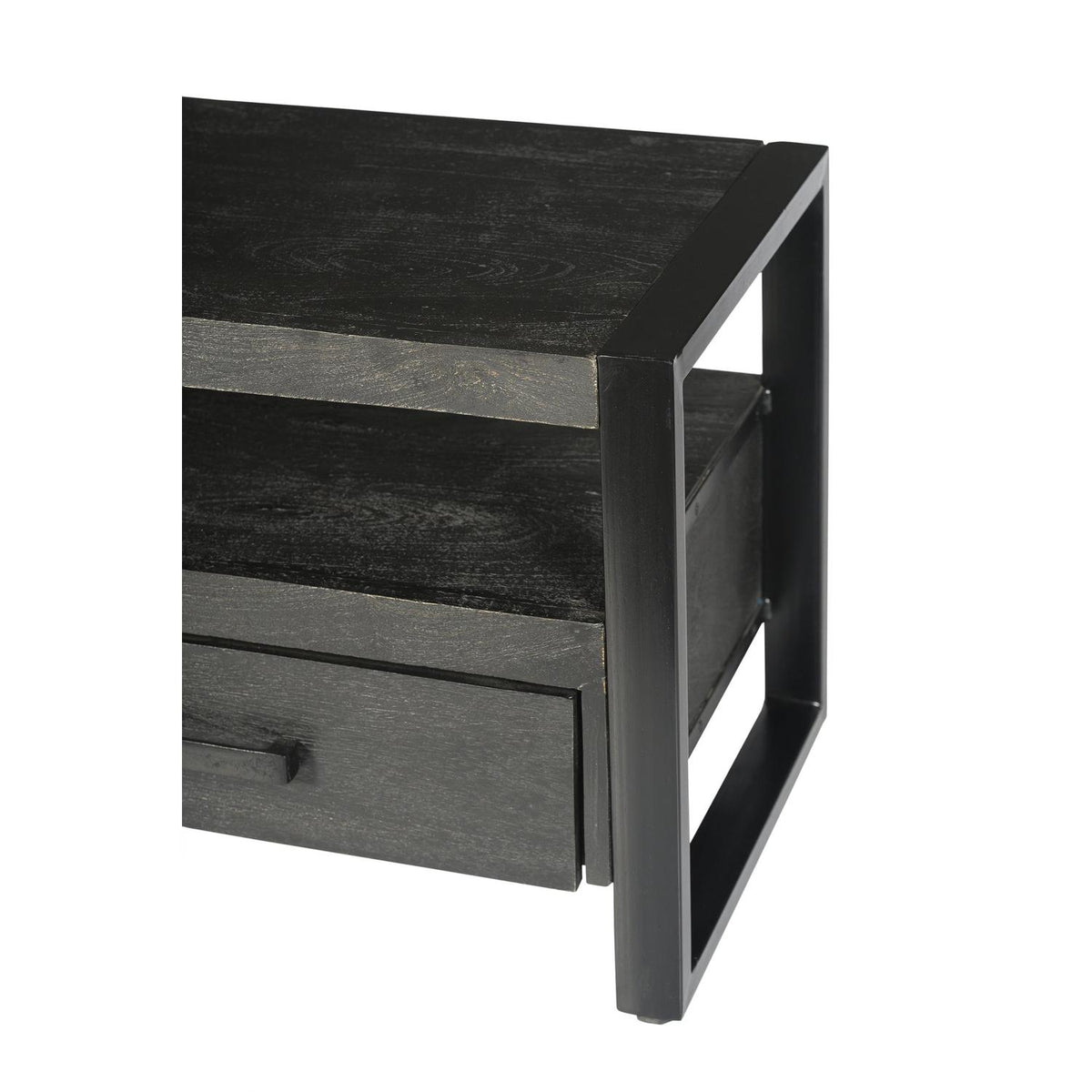 Sideboard Norris 120cm aus Massivholz - Schwarz-Sideboards-Livingfurn-le canapé