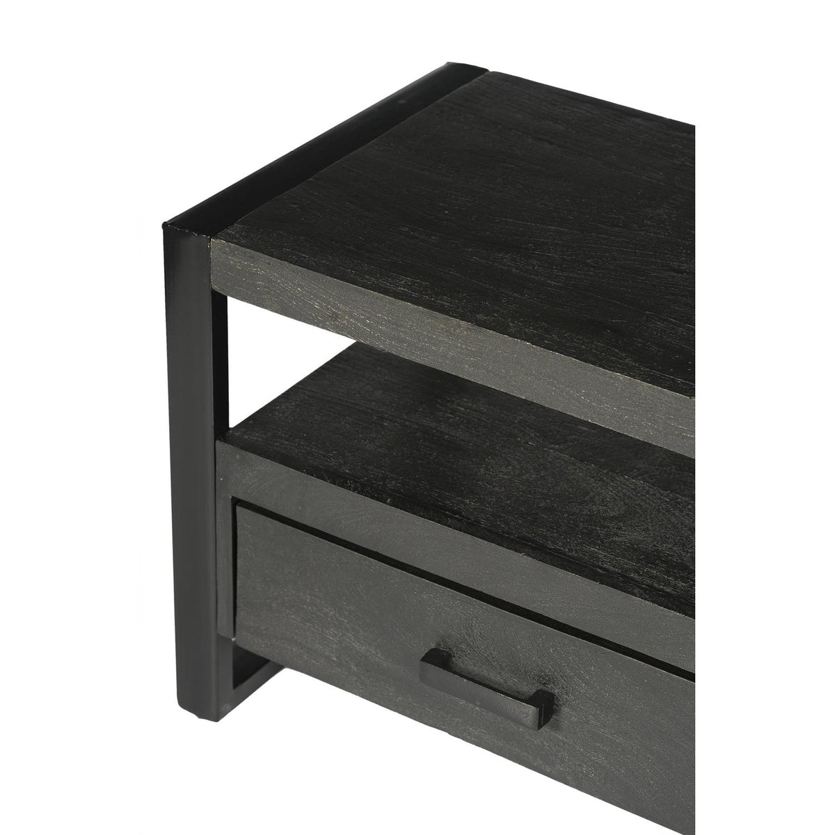 Sideboard Norris 120cm aus Massivholz - Schwarz-Sideboards-Livingfurn-le canapé