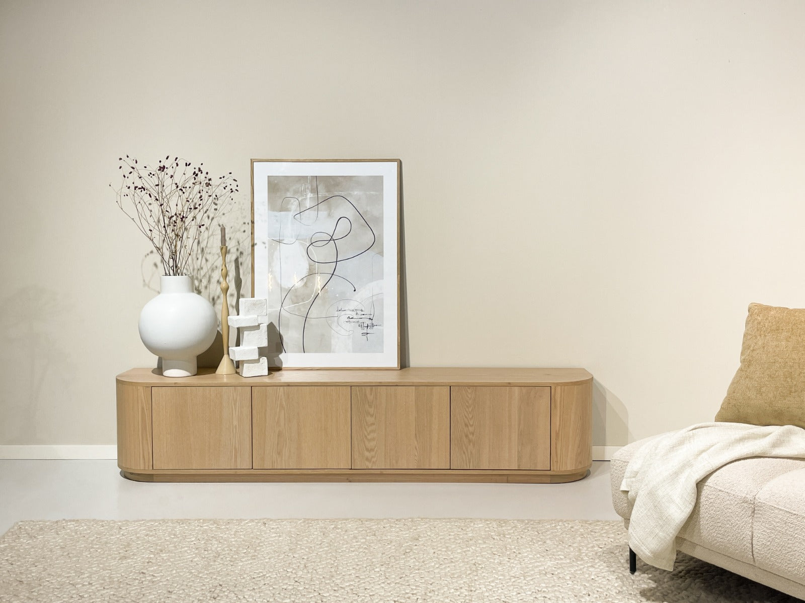 Sideboard Novero 220cm - Hellbraun-Sideboards-Livingfurn-le canapé