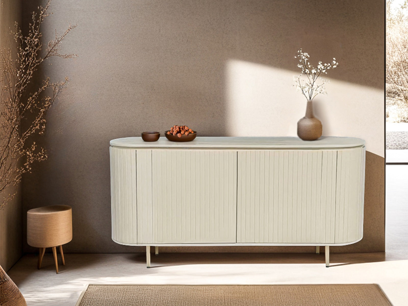 Sideboard Patou aus Mangoholz 170cm - Cremeweiß-Sideboards-Livingfurn-le canapé