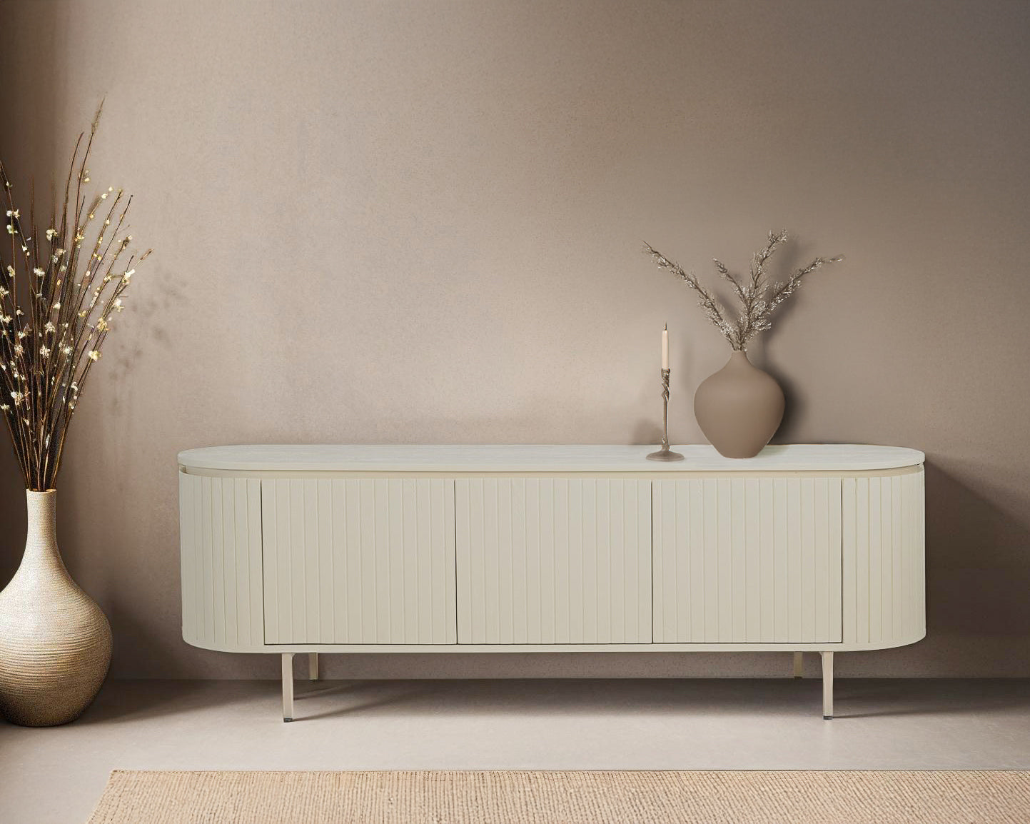 Sideboard Patou aus Mangoholz 170cm - Cremeweiß-Sideboards-Livingfurn-le canapé