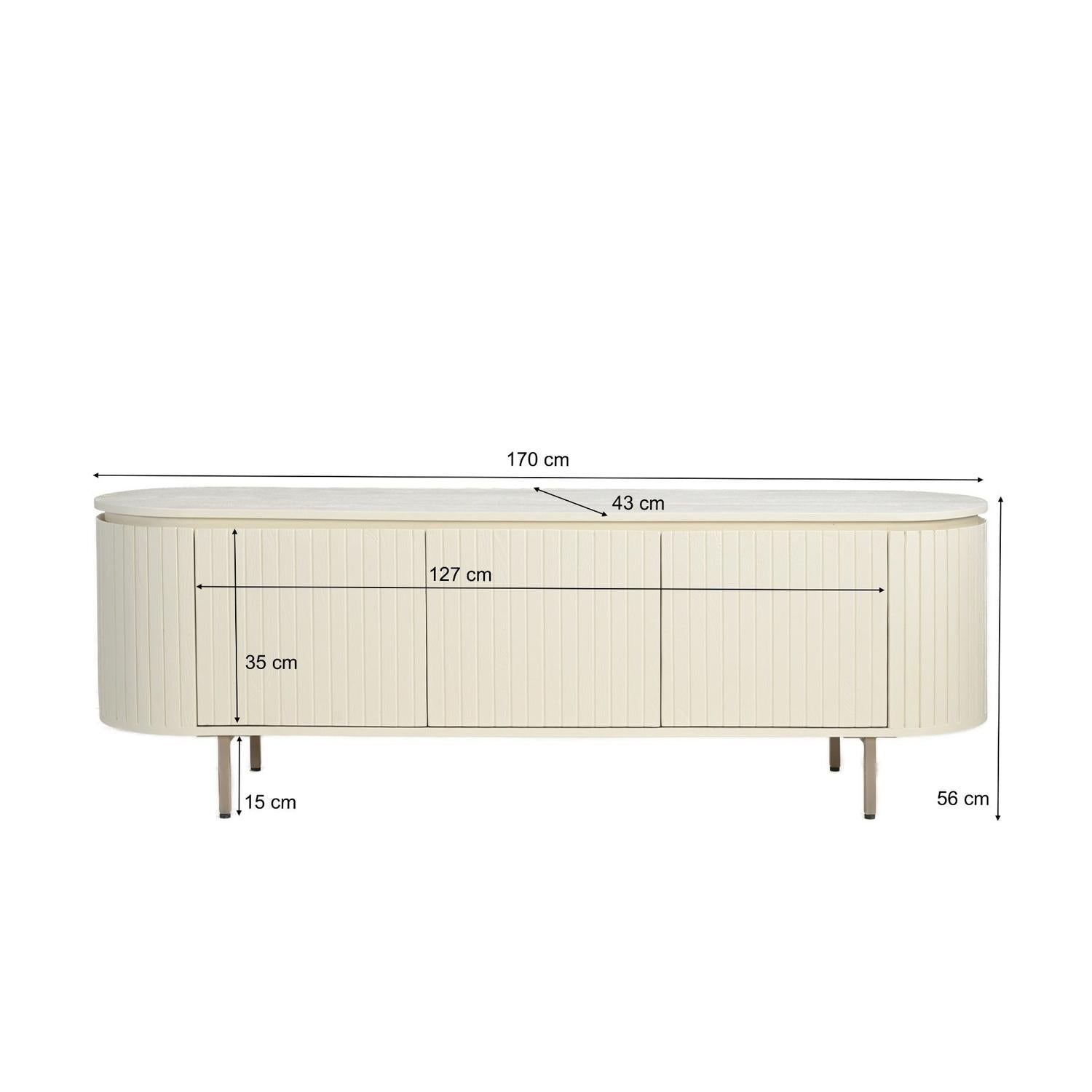 Sideboard Patou aus Mangoholz 170cm - Cremeweiß-Sideboards-Livingfurn-le canapé