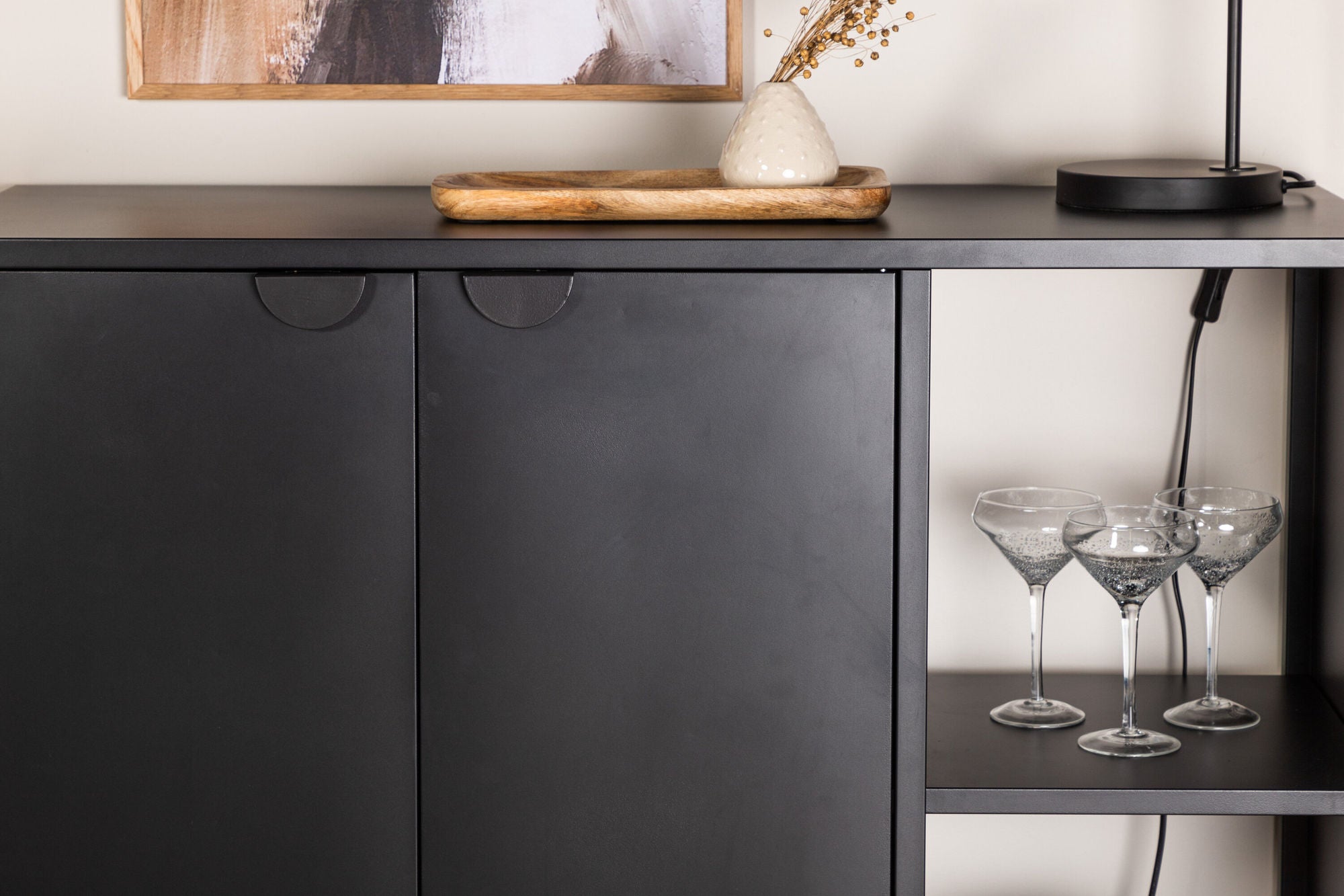 Sideboard Piring 110cm - Schwarz-Sideboards-Venture Home-le canapé