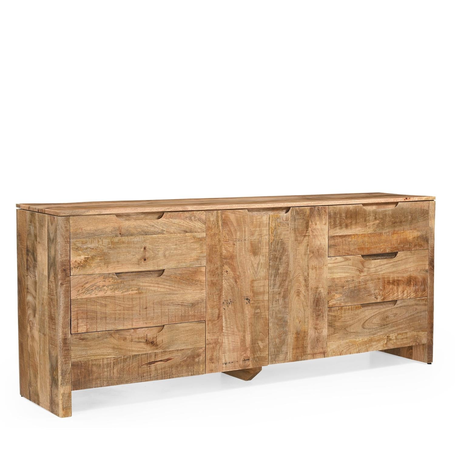 Sideboard Sophie aus Mangoholz 200cm - Hellbraun-Sideboards-Benoa-le canapé