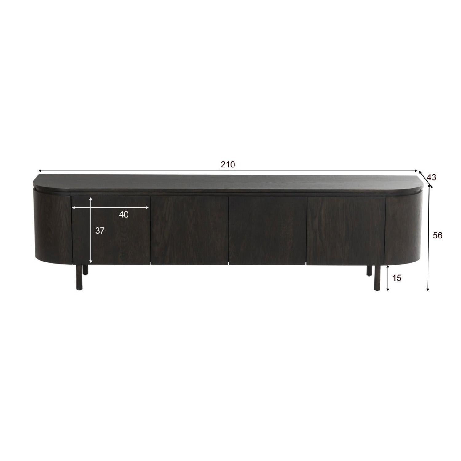 Sideboard Tobago 210cm - Dunkelbraun-Sideboards-Livingfurn-le canapé