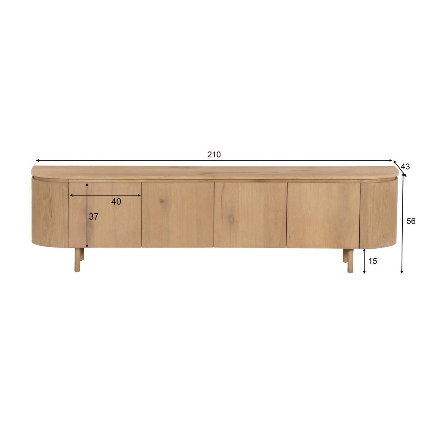 Sideboard Tobago 210cm - Hellbraun-Sideboards-Livingfurn-le canapé